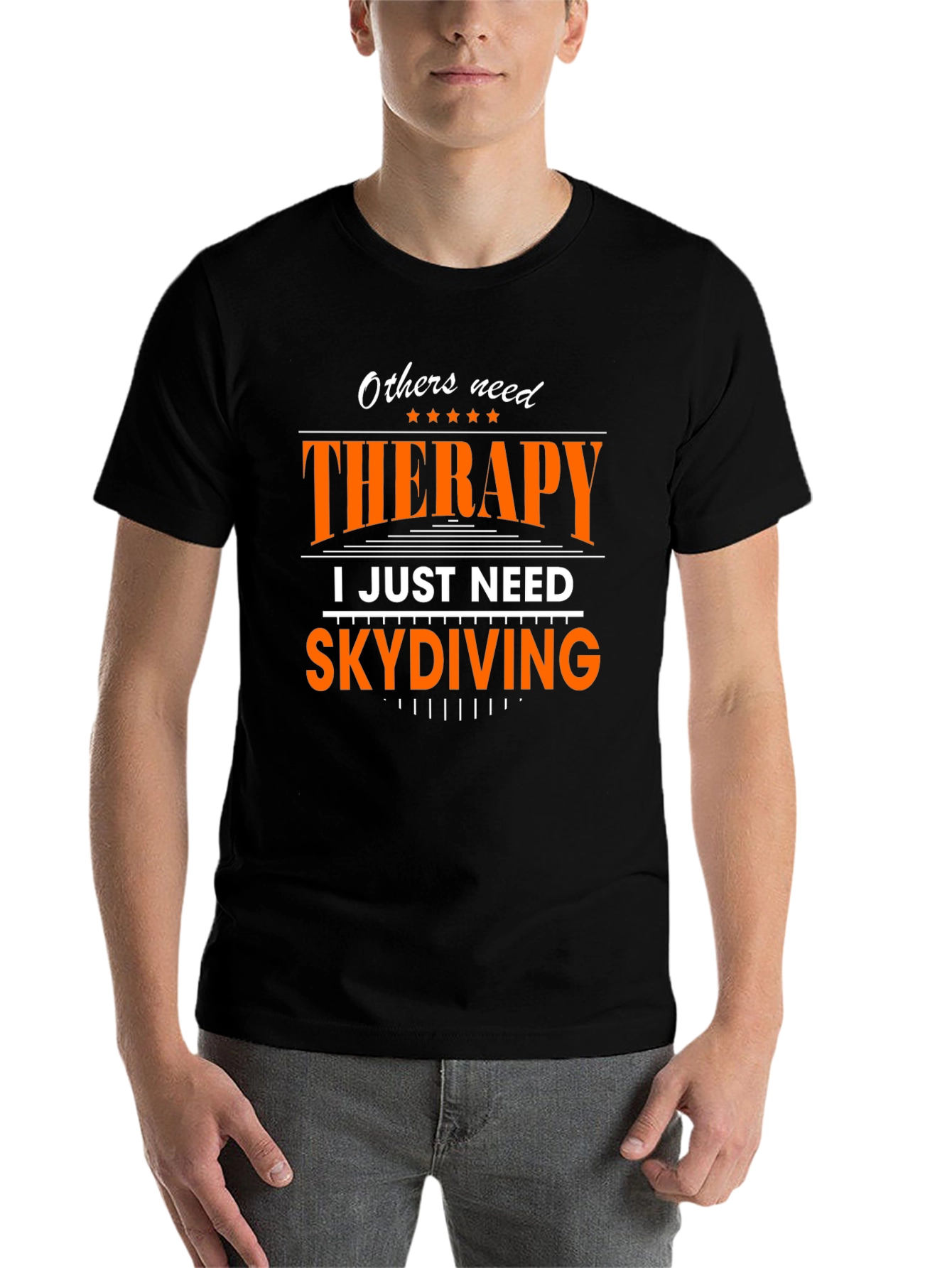 Black Skydiving Therapy T-Shirt view 7
