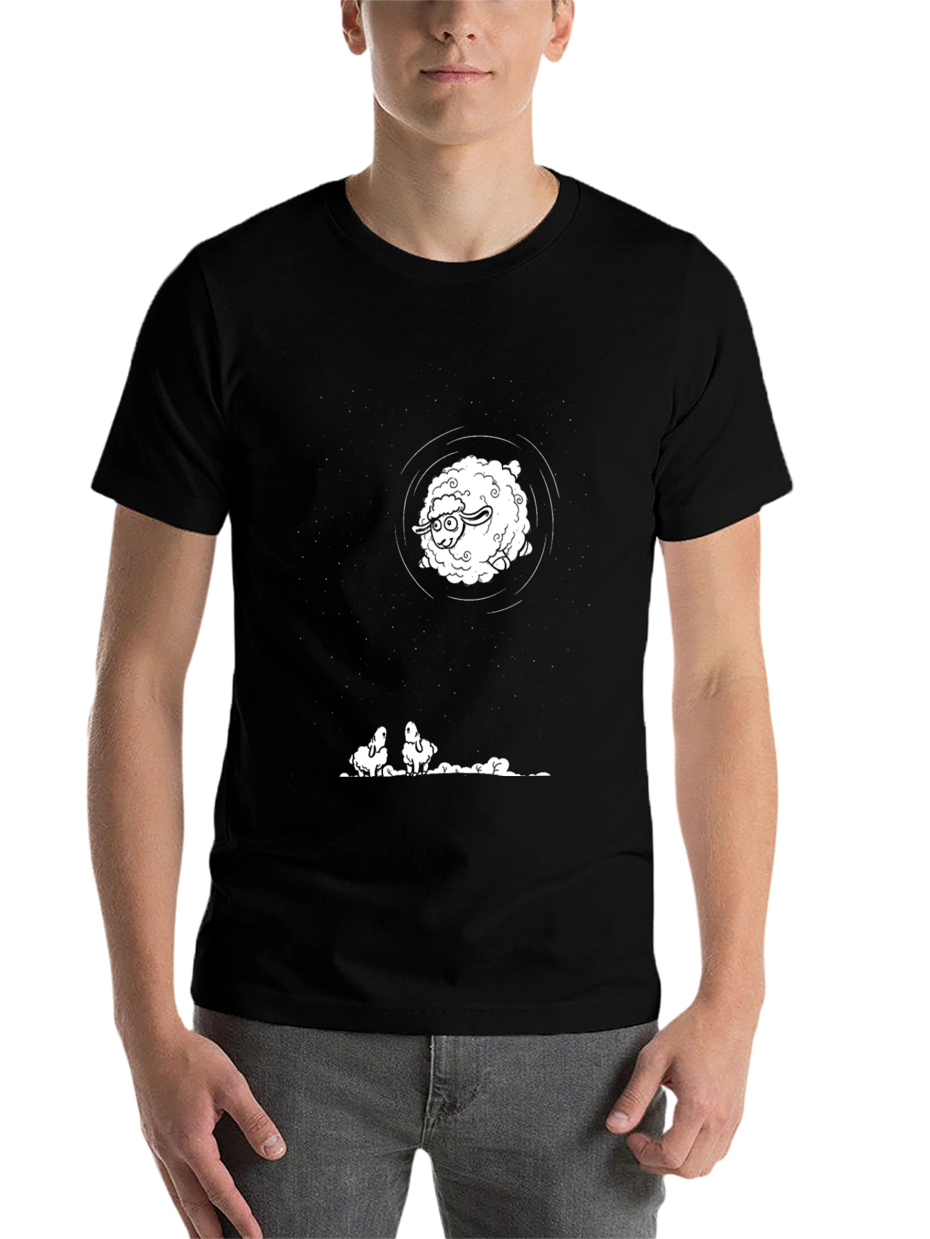 Black Counting Sheep Black T-Shirt view 7