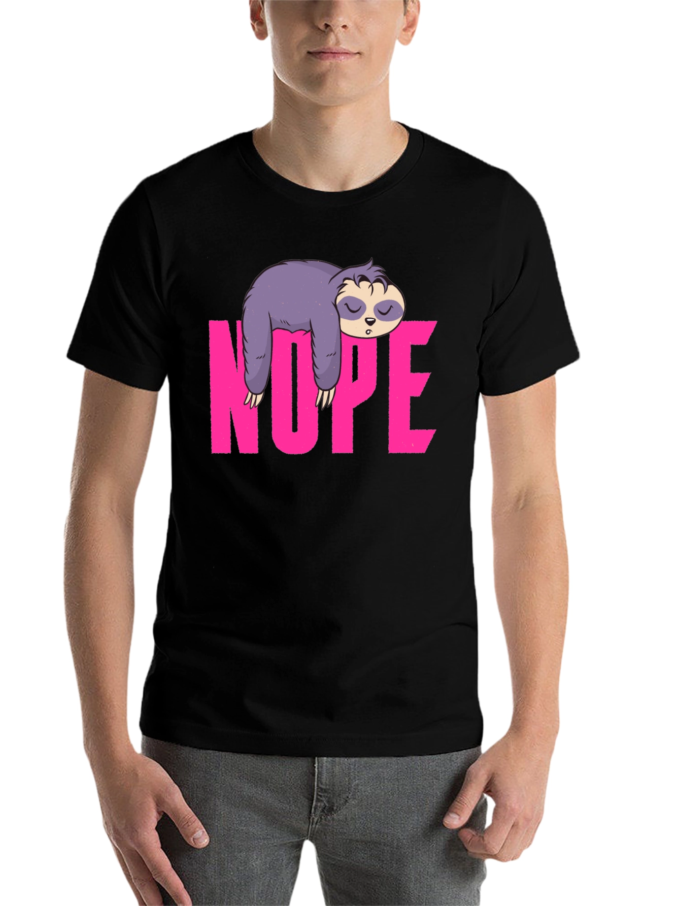 Black Sloth Nope Graphic Tee - Relaxed Fit view 7