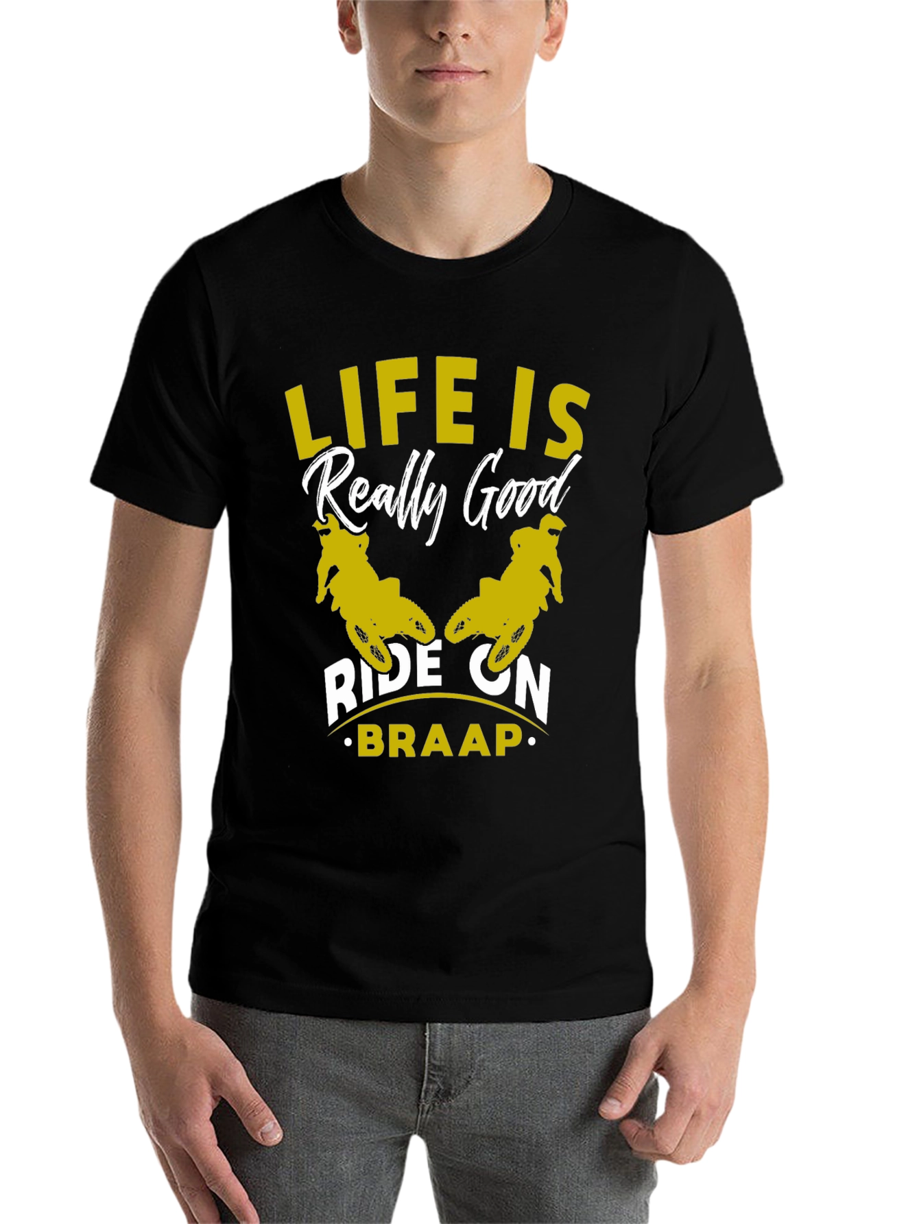 Black Life Is Really Good Ride On - Braap T-Shirt view 7