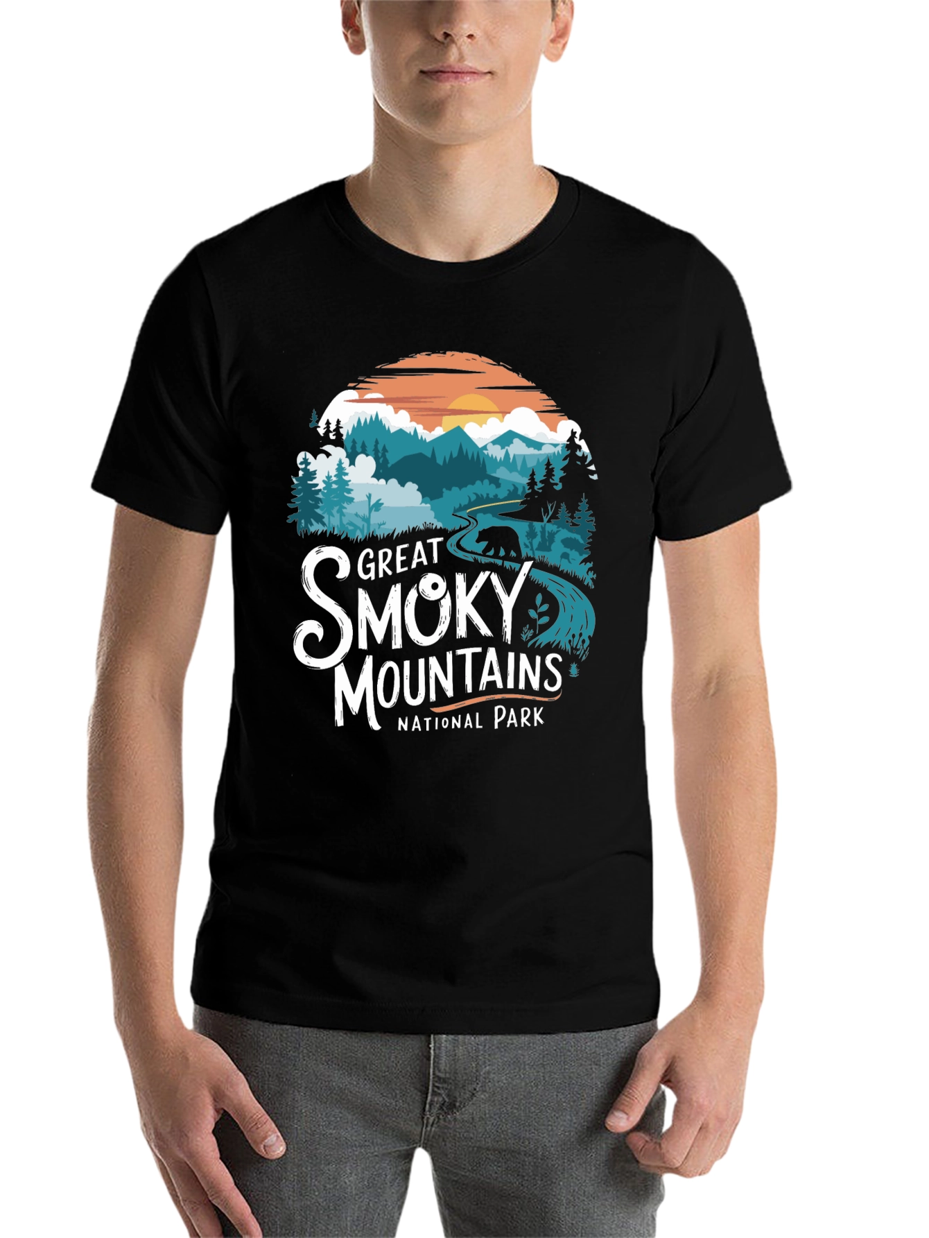 Black Great Smoky Mountains National Park T-Shirt view 7