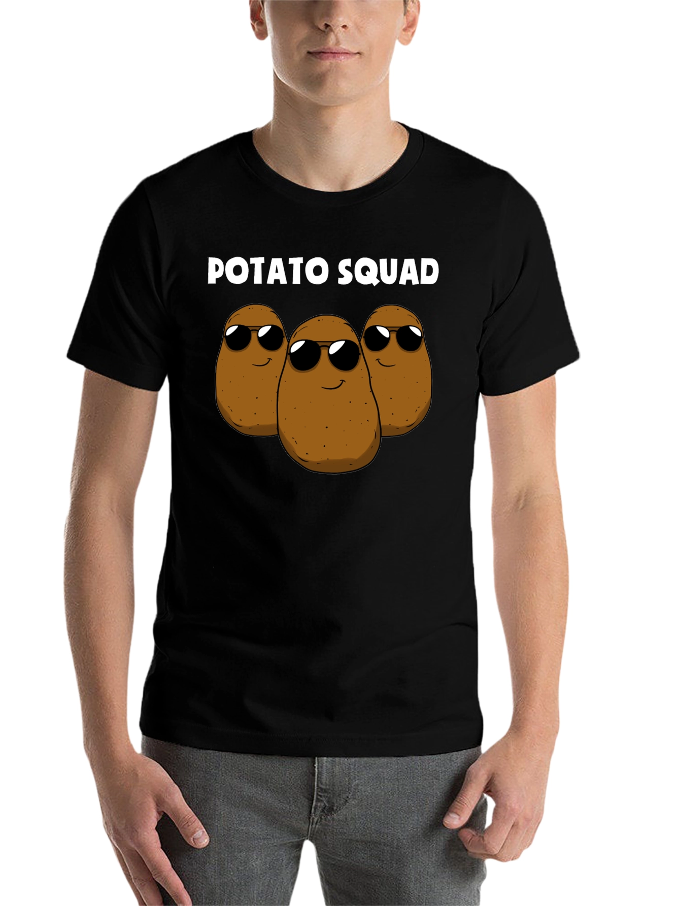 Black Potato Squad Graphic Tee - Funny Food Shirt view 7