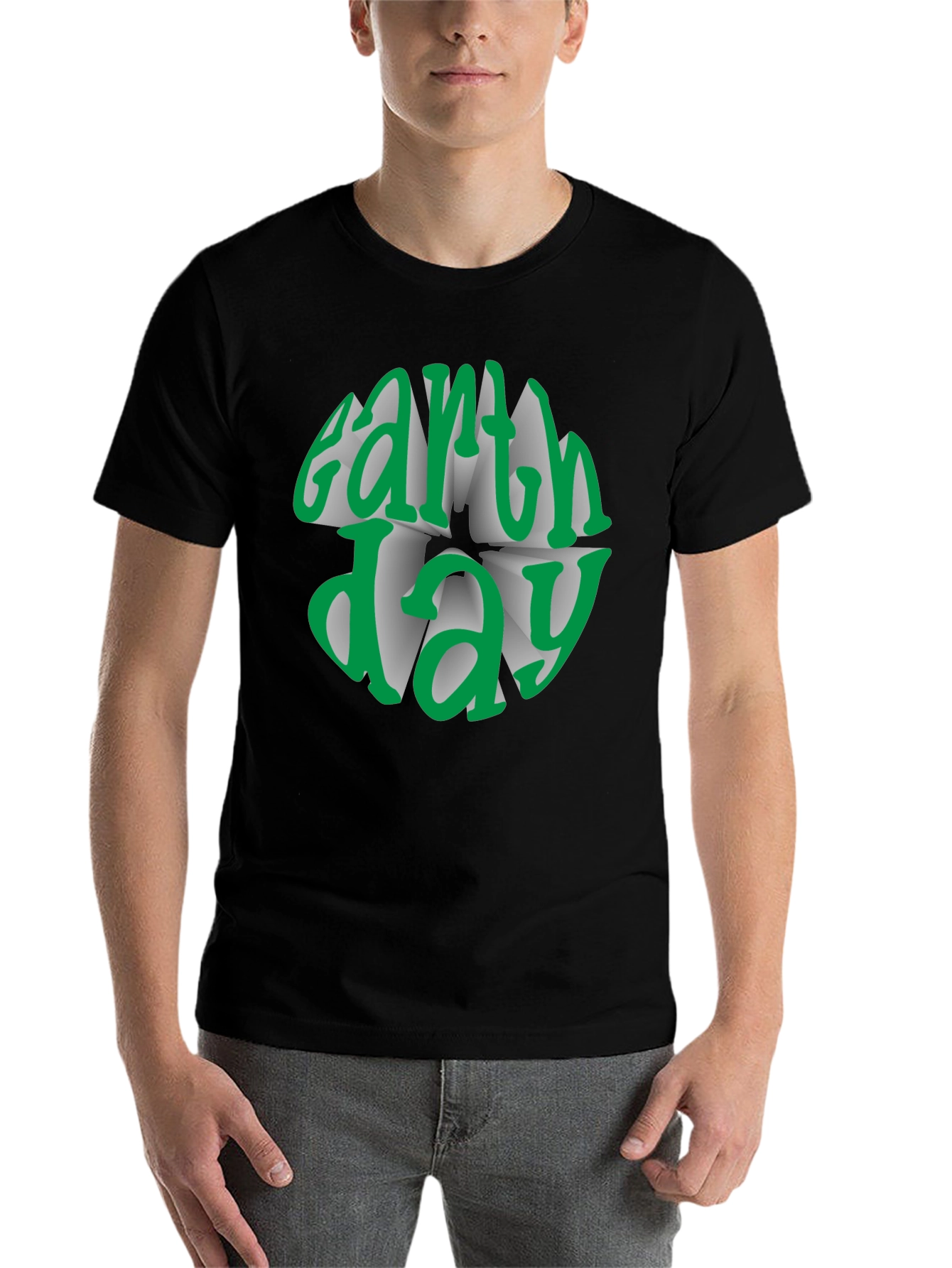 Black Earth Day Graphic Tee - Black Cotton T-Shirt view 7