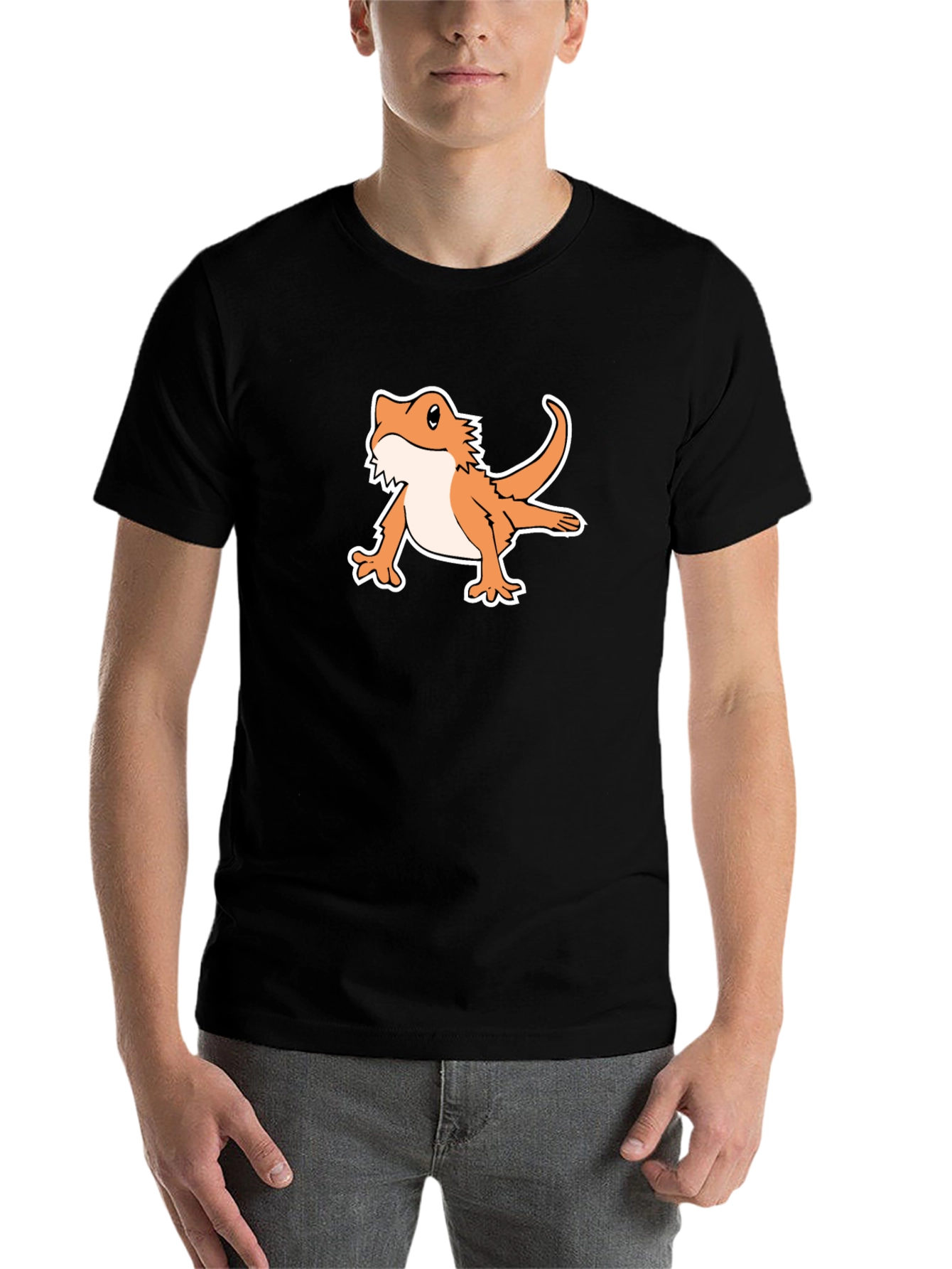 Black Bearded Dragon Tee - Cute Lizard Pet Graphic T-Shirt view 7