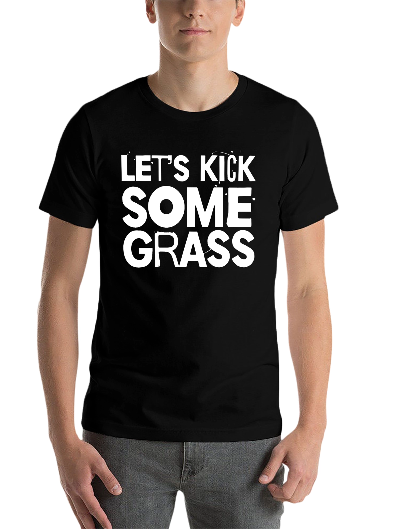 Black Let's Kick Some Grass Graphic Tee view 7