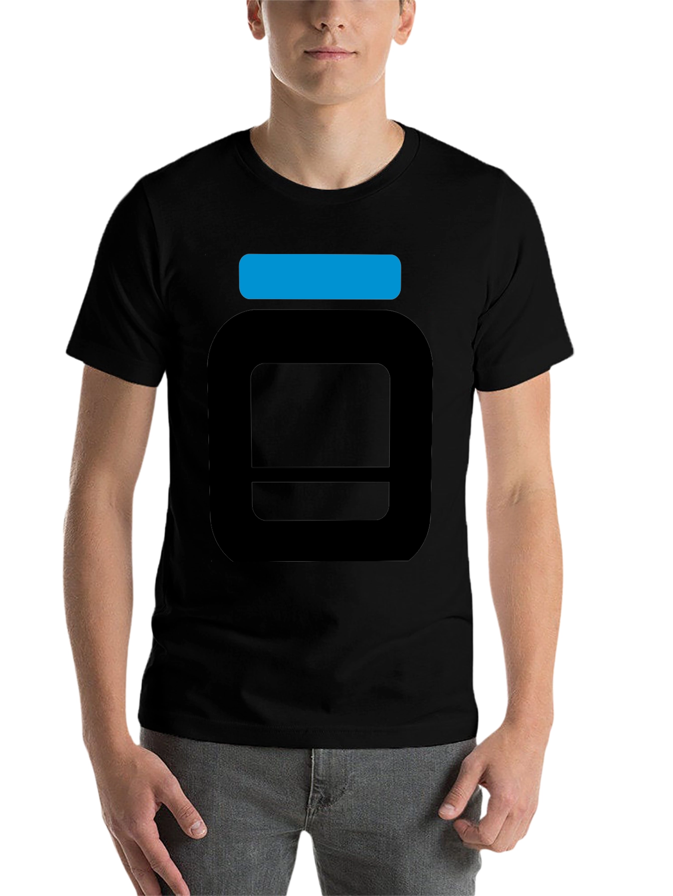 Black Bold Graphic Tee: Black T-Shirt with Abstract Design view 7
