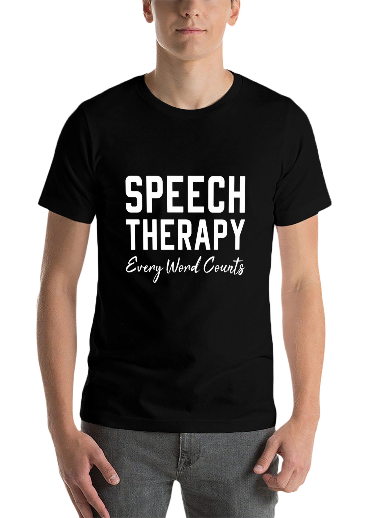 Black Speech Therapy T-Shirt - Every Word Counts view 7