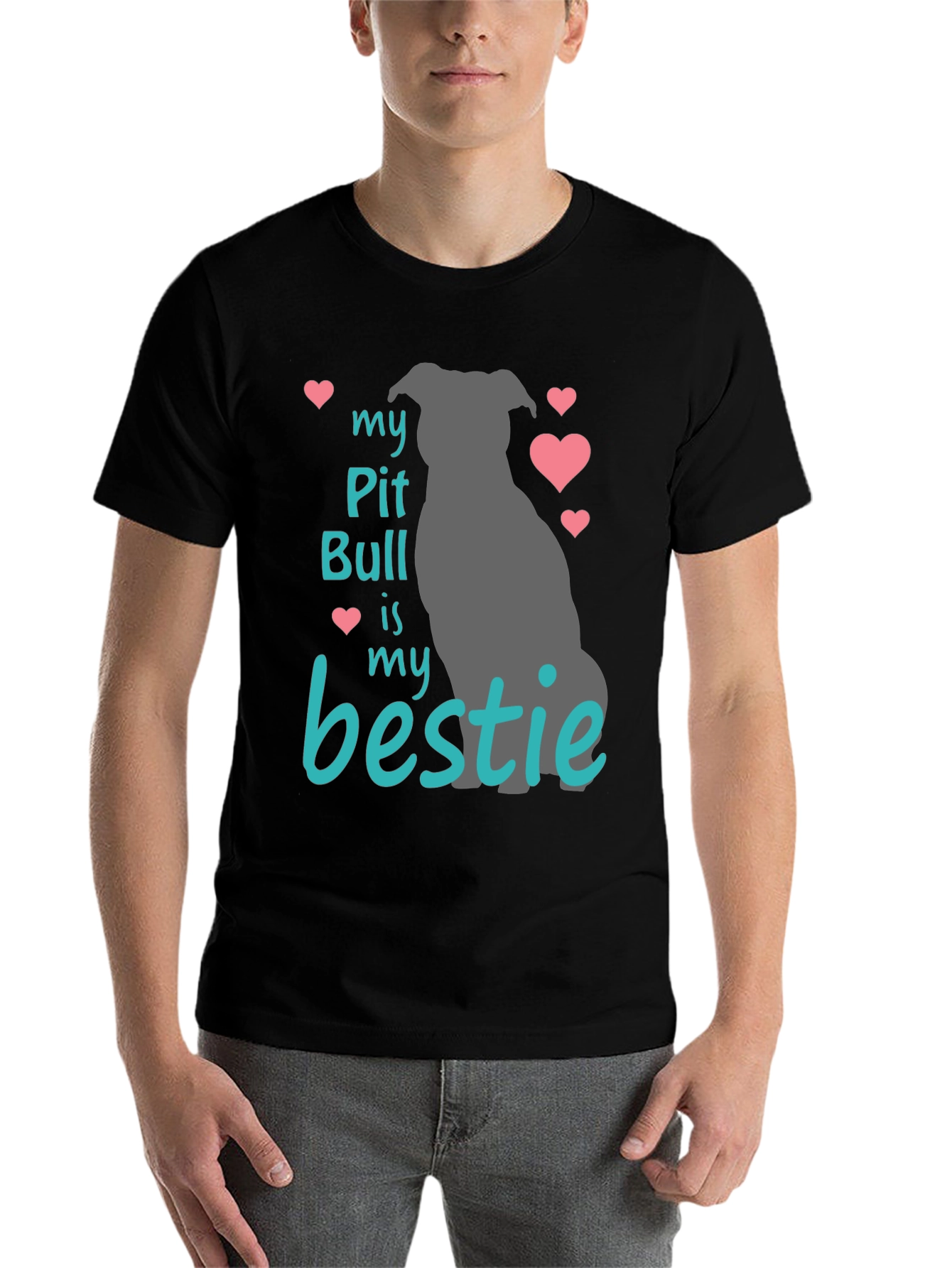 Black My Pit Bull Is My Bestie T-Shirt view 7