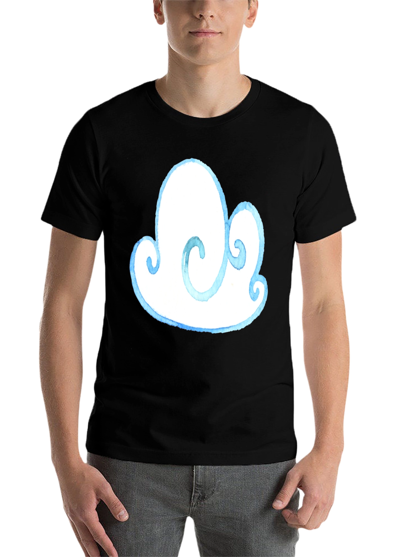 Black Cloud Graphic Tee - Black Cotton T-Shirt view 7
