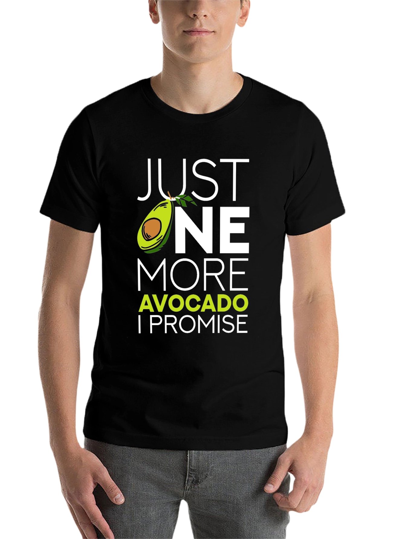 Black Just One More Avocado T-Shirt - Funny Foodie Tee view 7