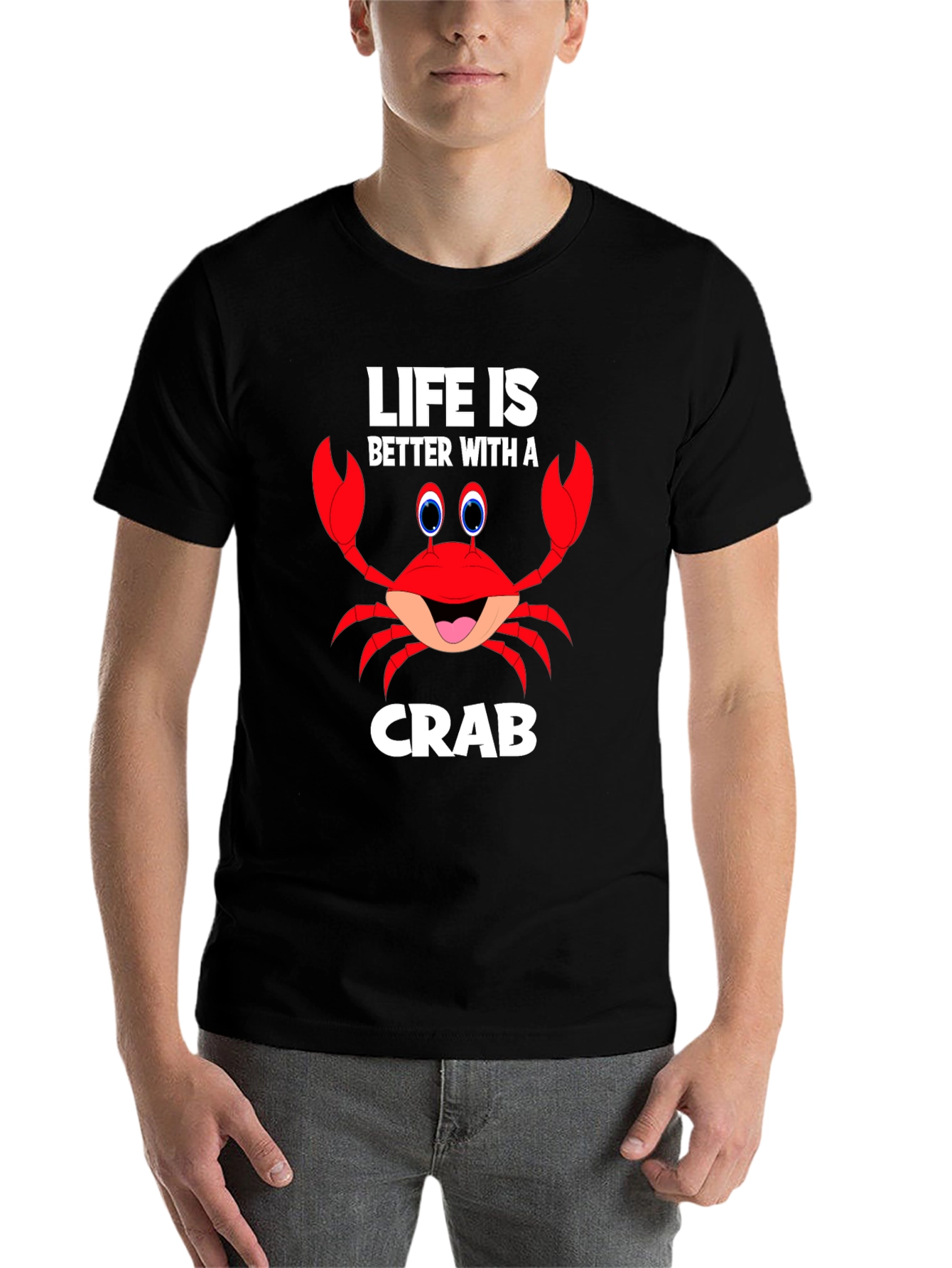 Black Life is Better with a Crab Funny Graphic T-Shirt view 7