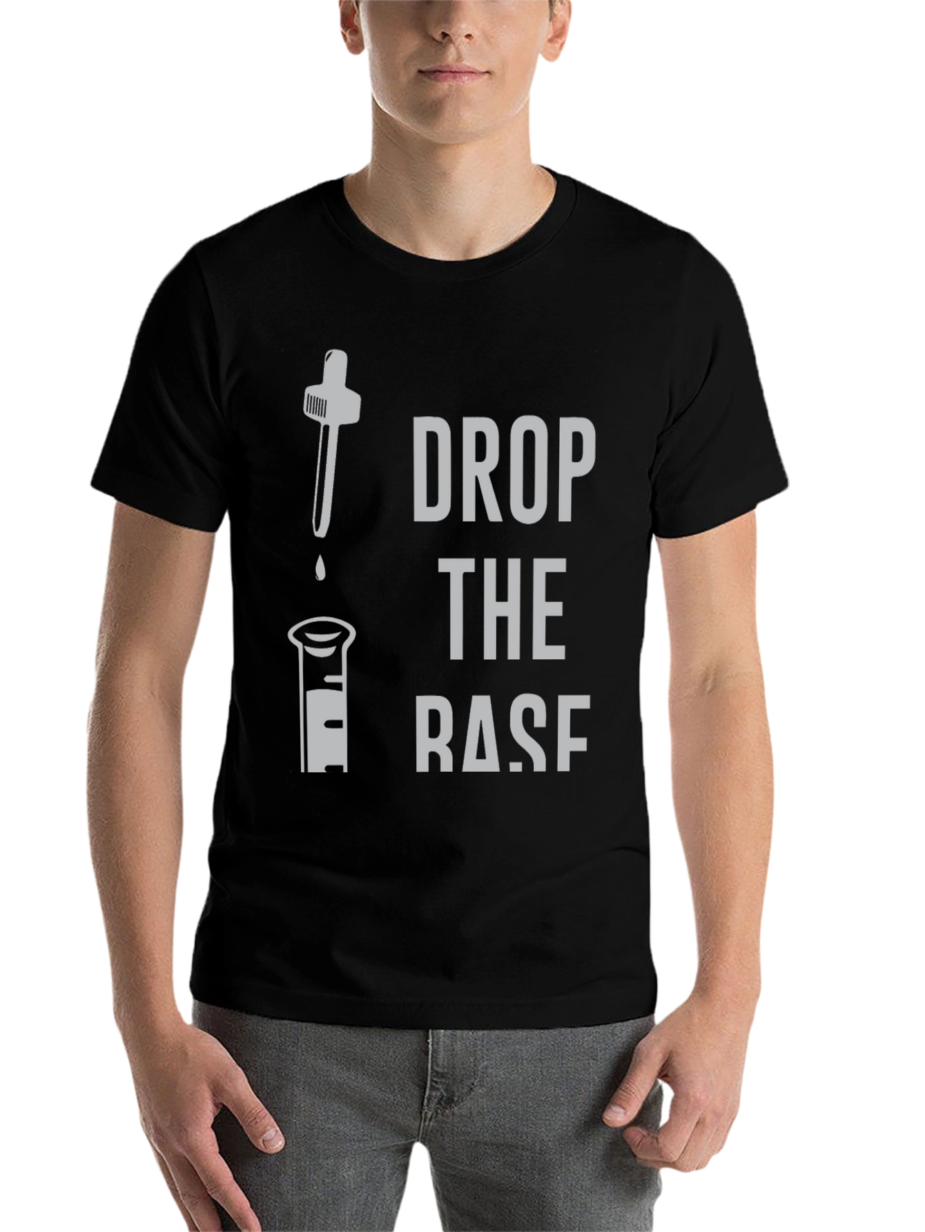 Black Drop the Base Funny Chemistry T-Shirt view 7