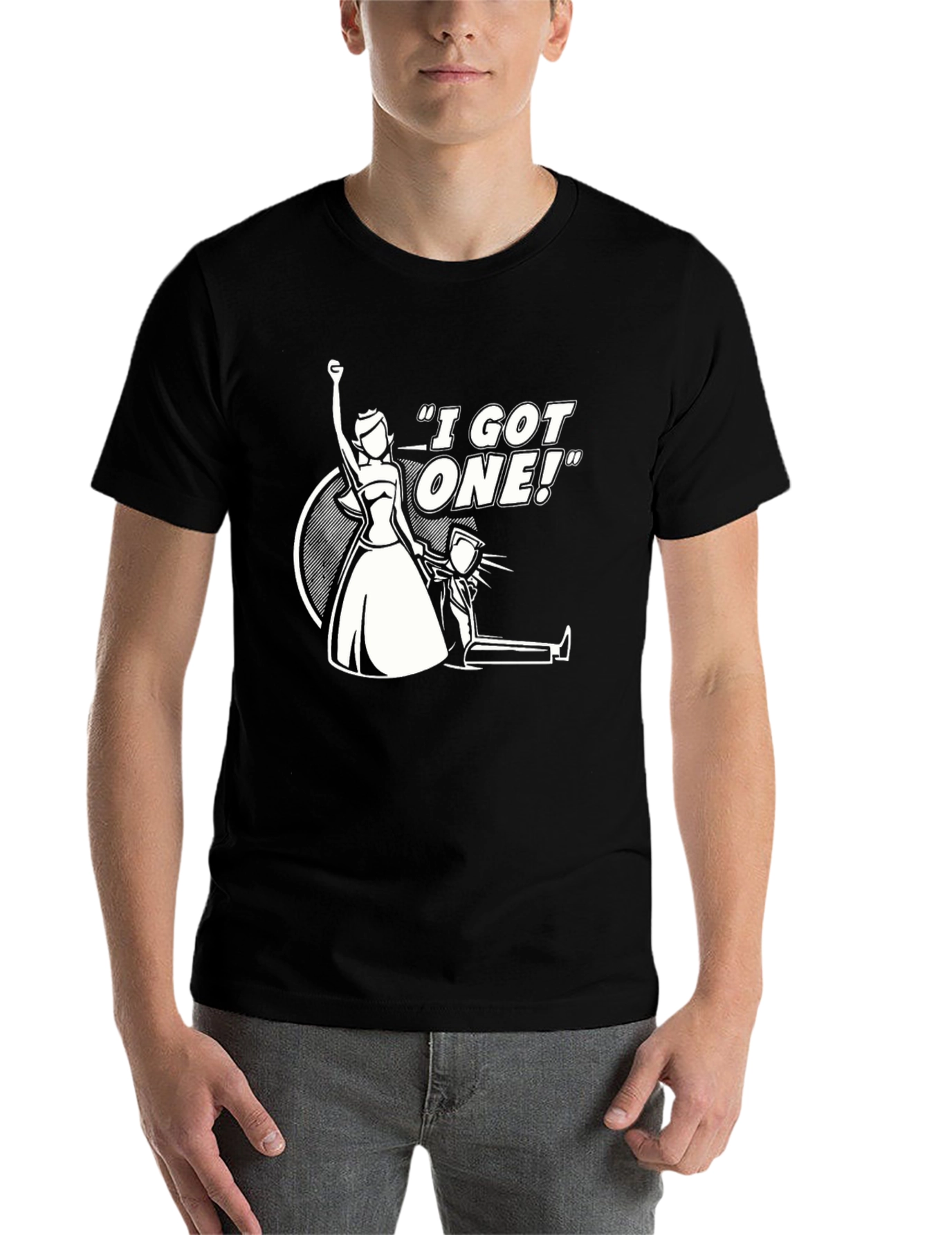 Black Humorous "I Got One!" Graphic Tee view 7