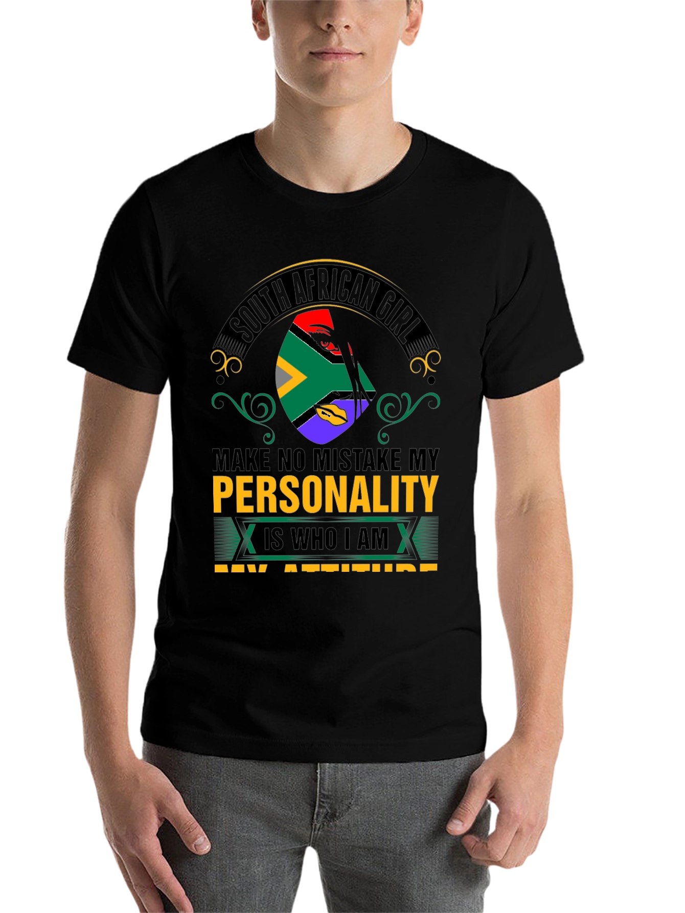 Black South African Girl Personality T-Shirt view 7