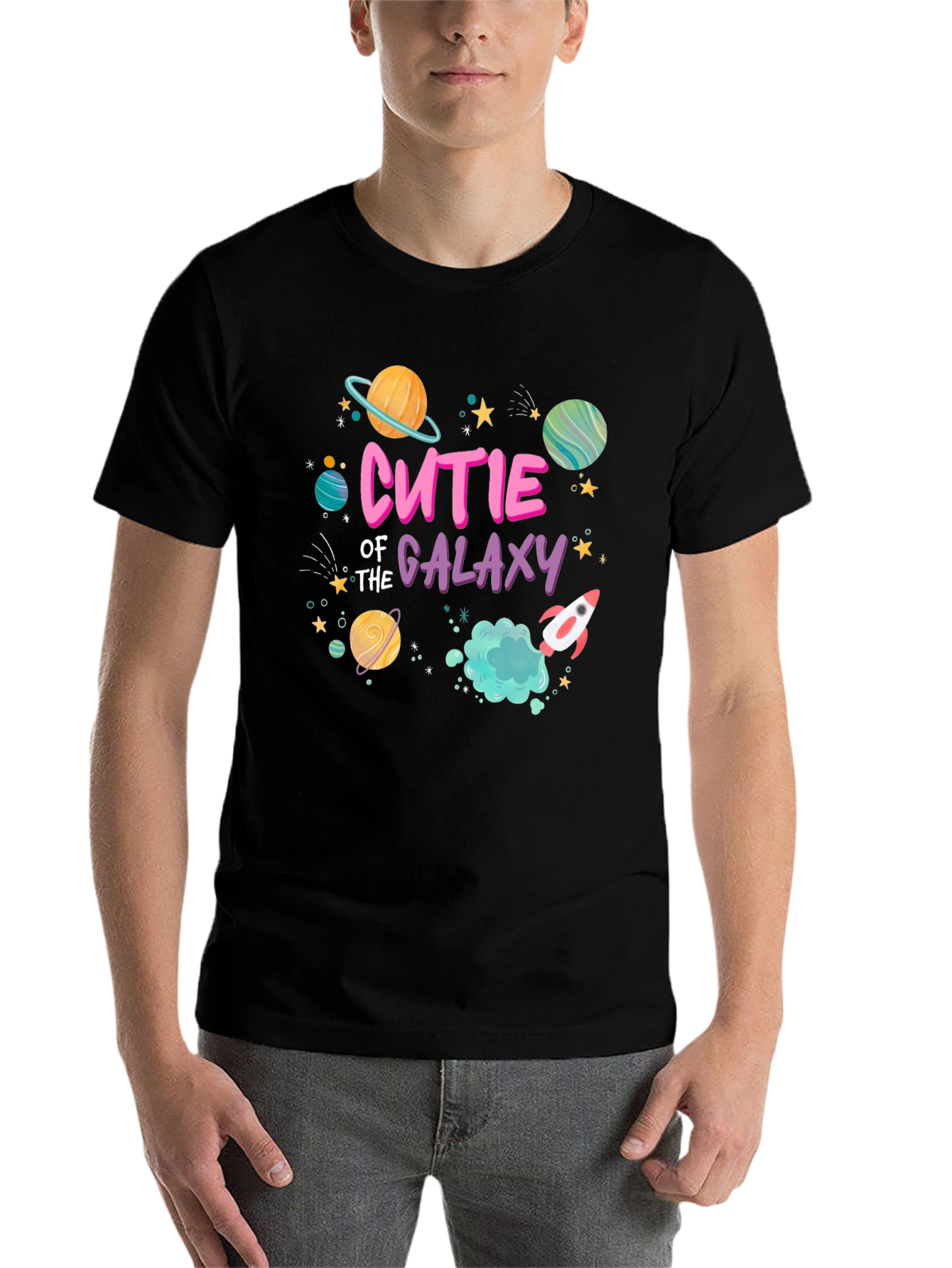Black Cutie of the Galaxy Black T-Shirt view 7