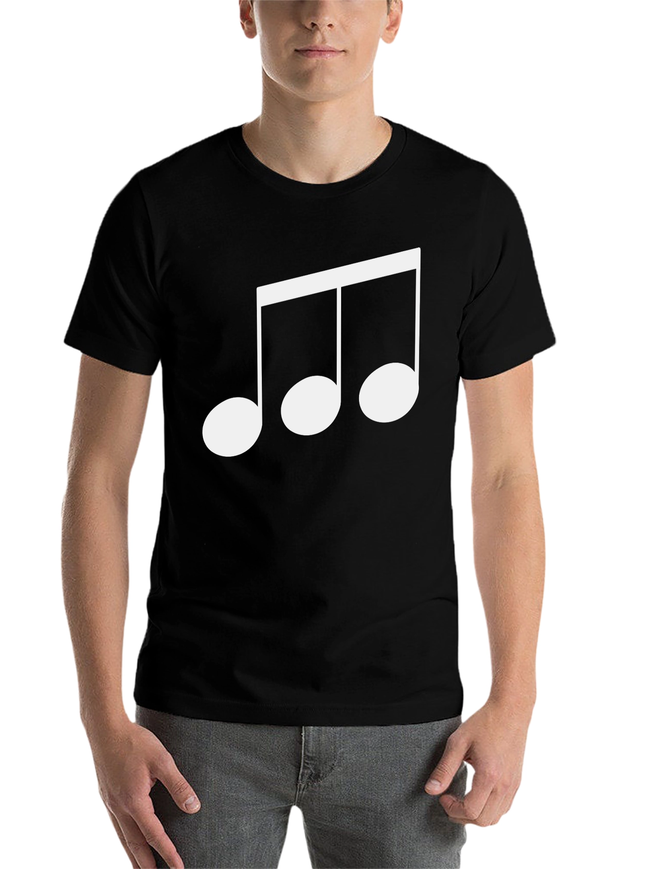 Black Musical Note Graphic Black T-Shirt view 7