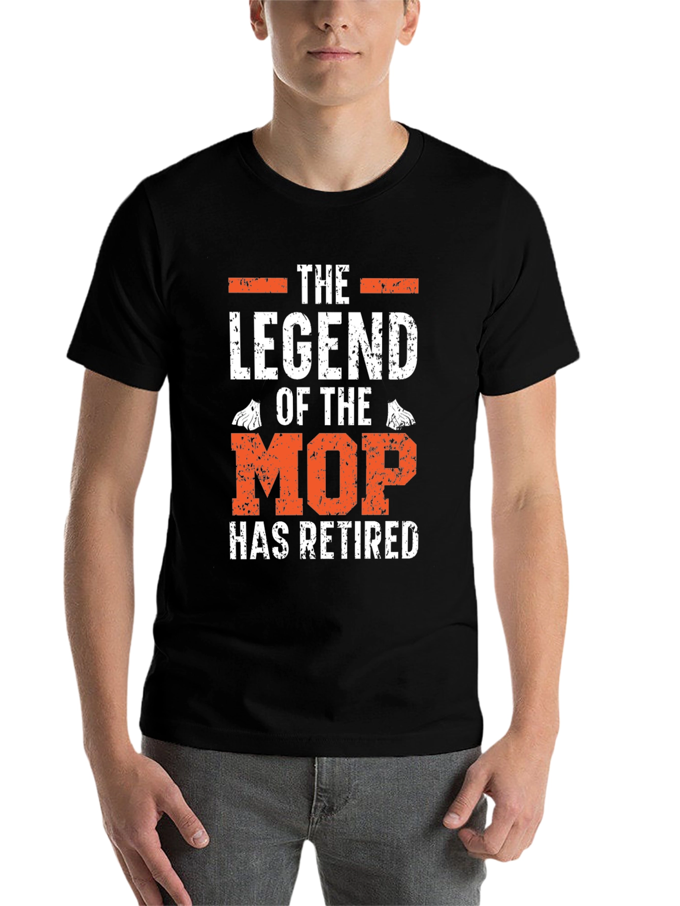 Black Retired Legend of the Mop Graphic T-Shirt view 7