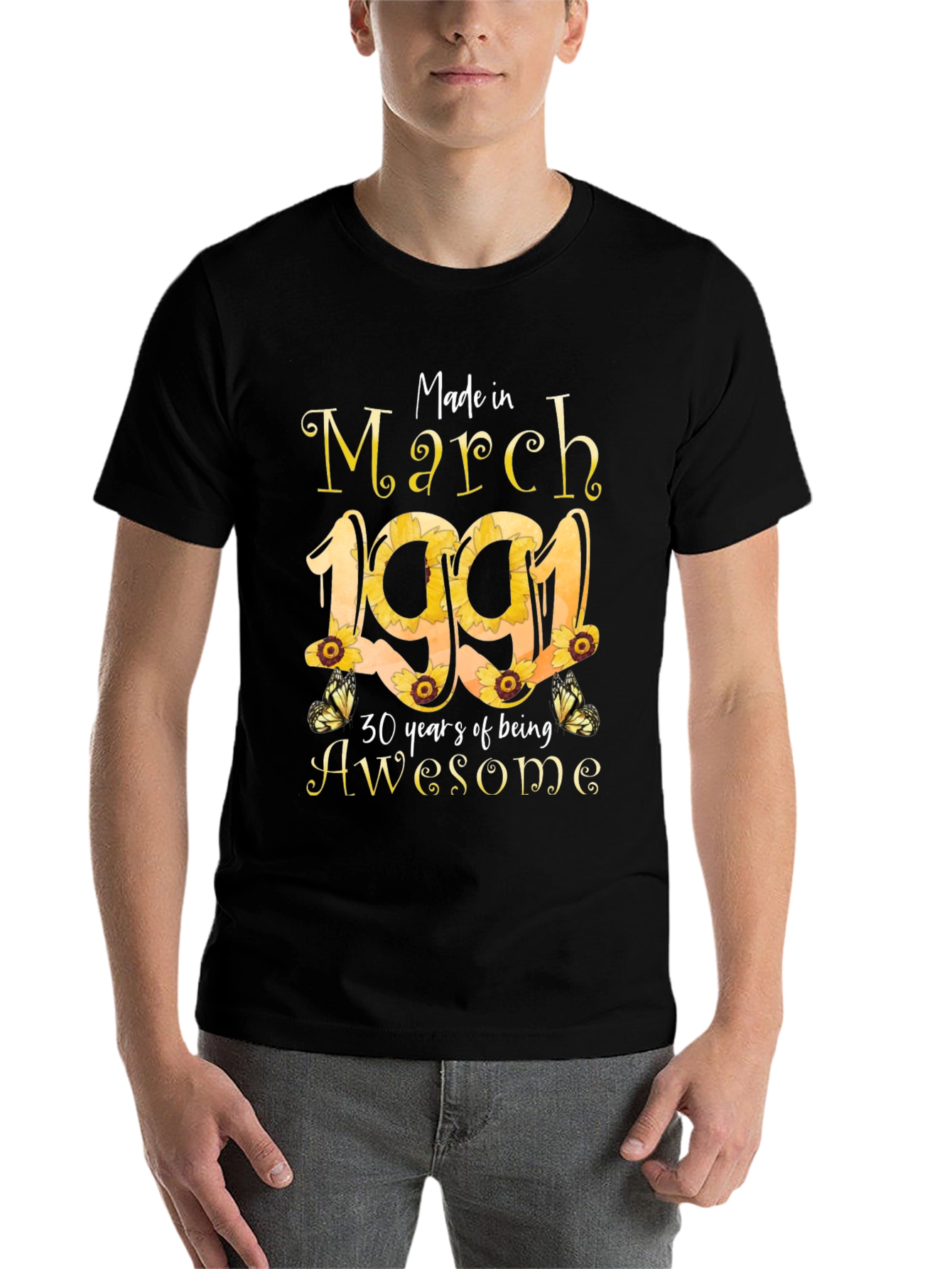 March 1991 Sunflower Birthday T-Shirt - 7