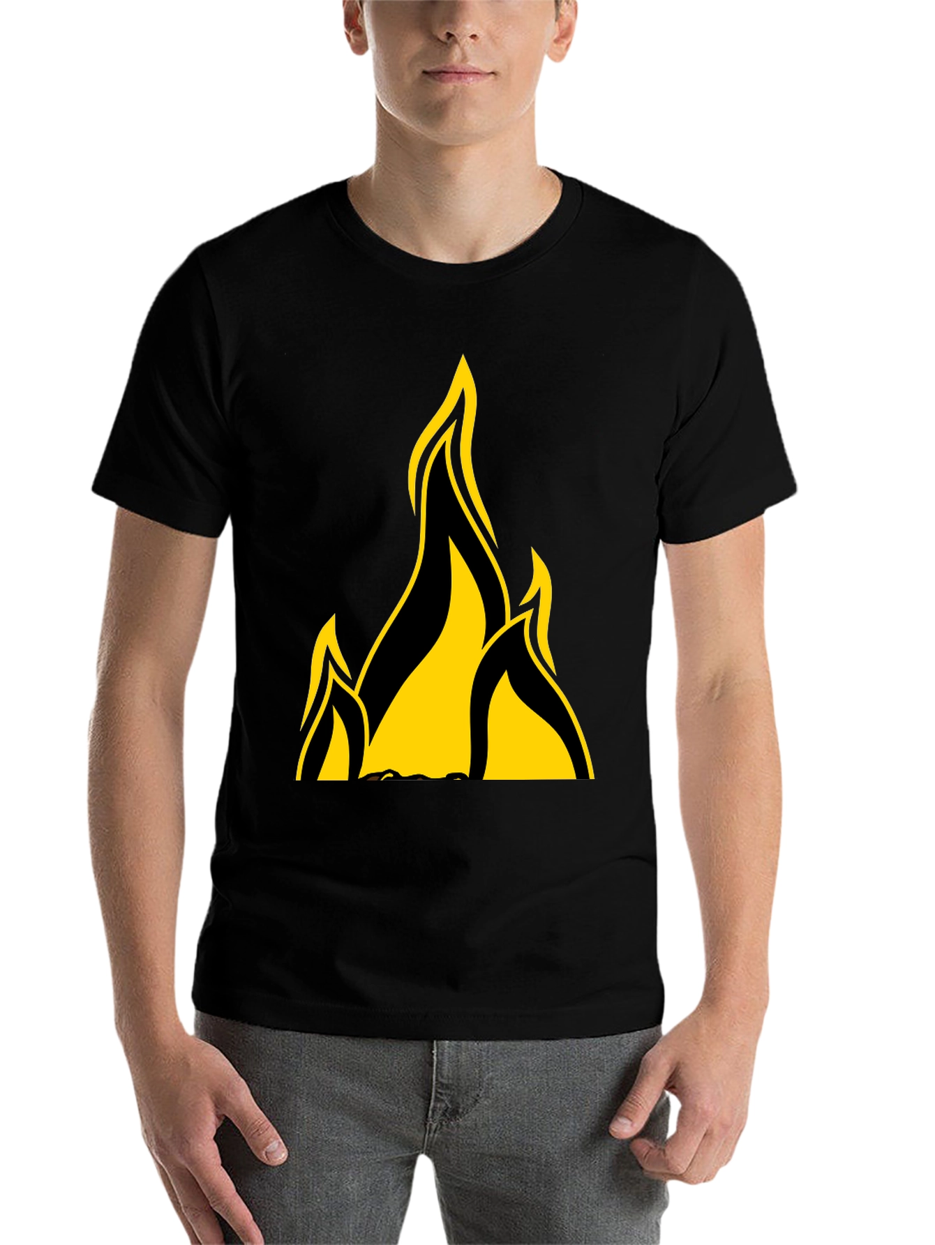 Black Flame Graphic Black T-Shirt view 7