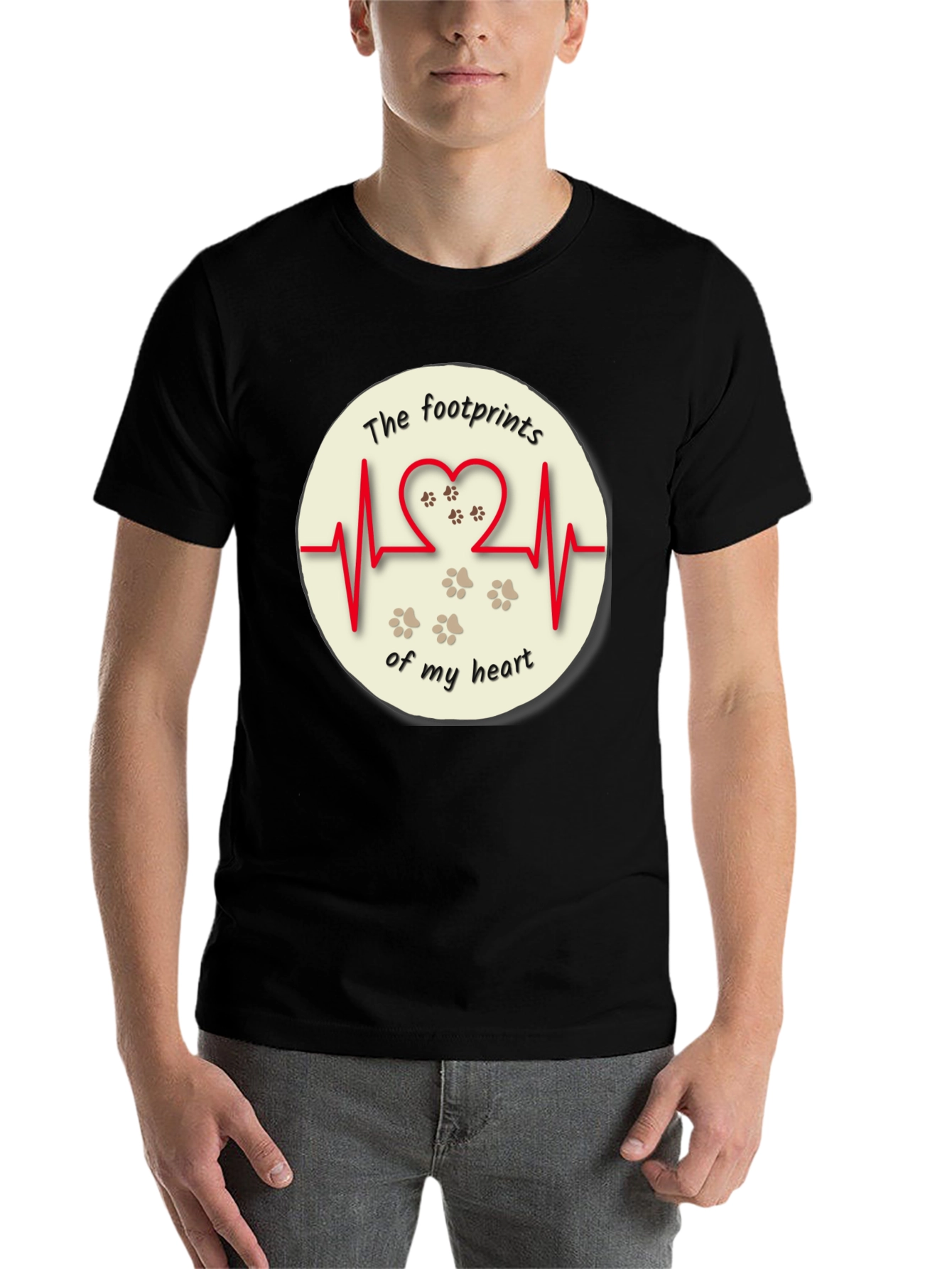 Black Footprints of My Heart T-Shirt view 7