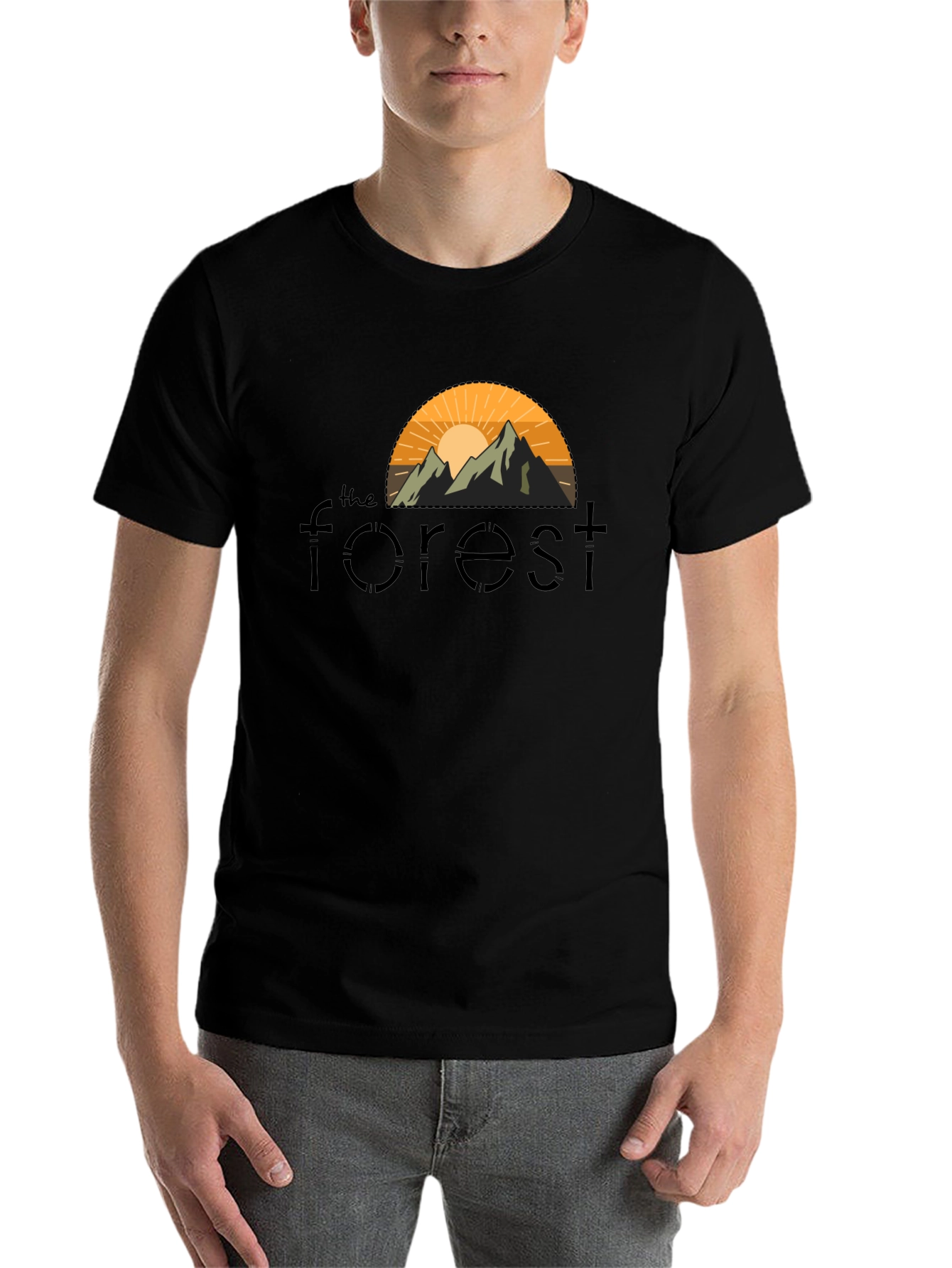 Black The Forest Graphic Tee - Nature Inspired Design view 7