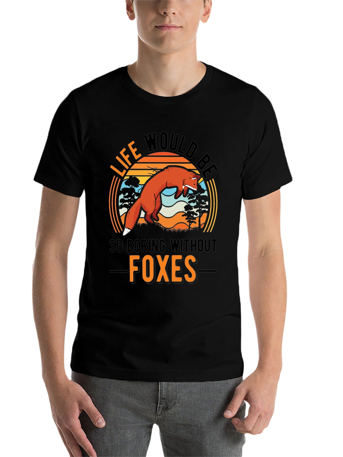 Black Life Would Be So Boring Without Foxes T-Shirt view 7