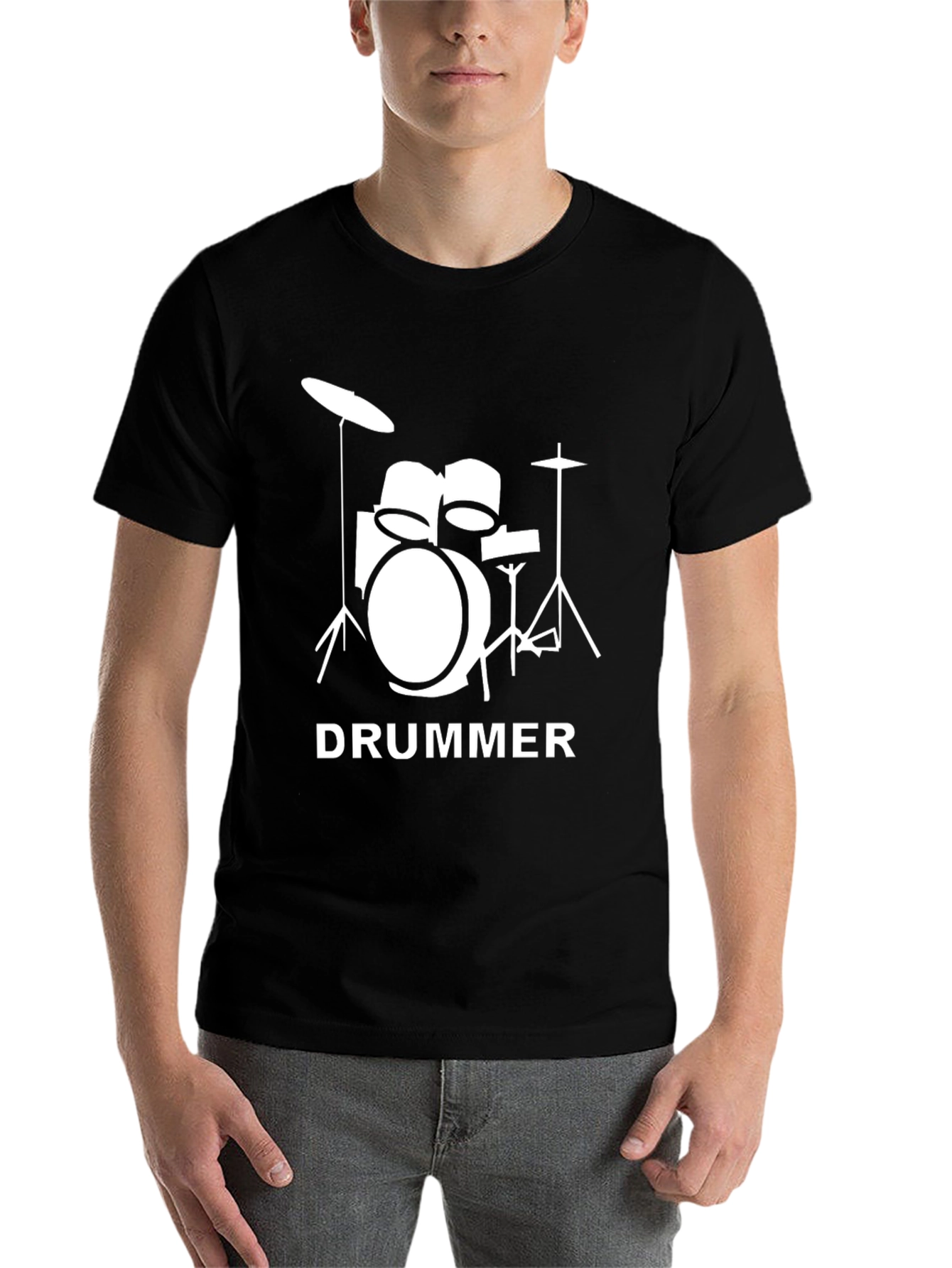 Black Drummer T-Shirt - Music Lover's Tee view 7
