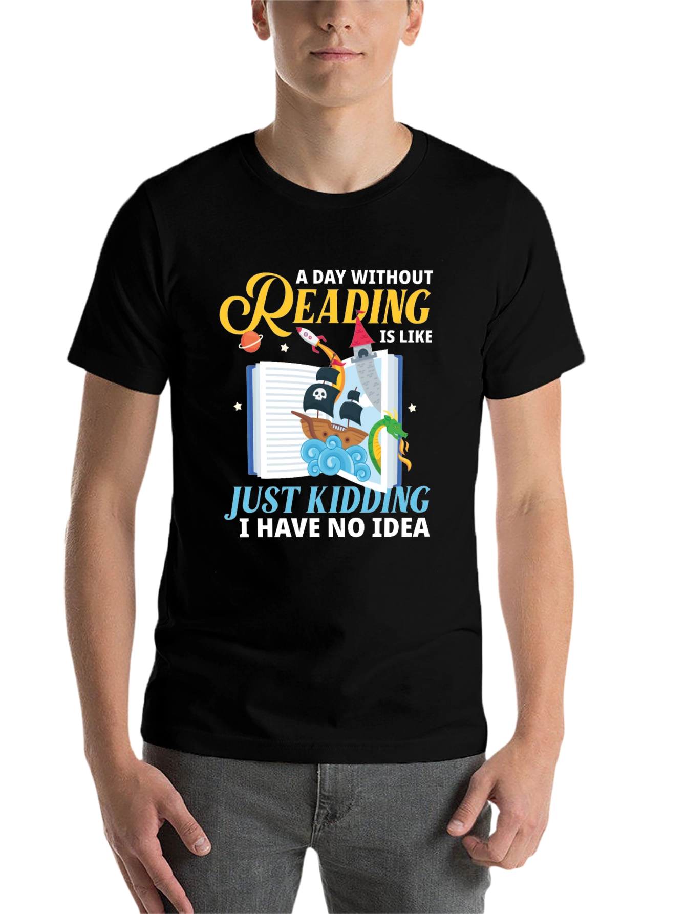 Black Funny Reading T-Shirt - Book Lover Gift view 7