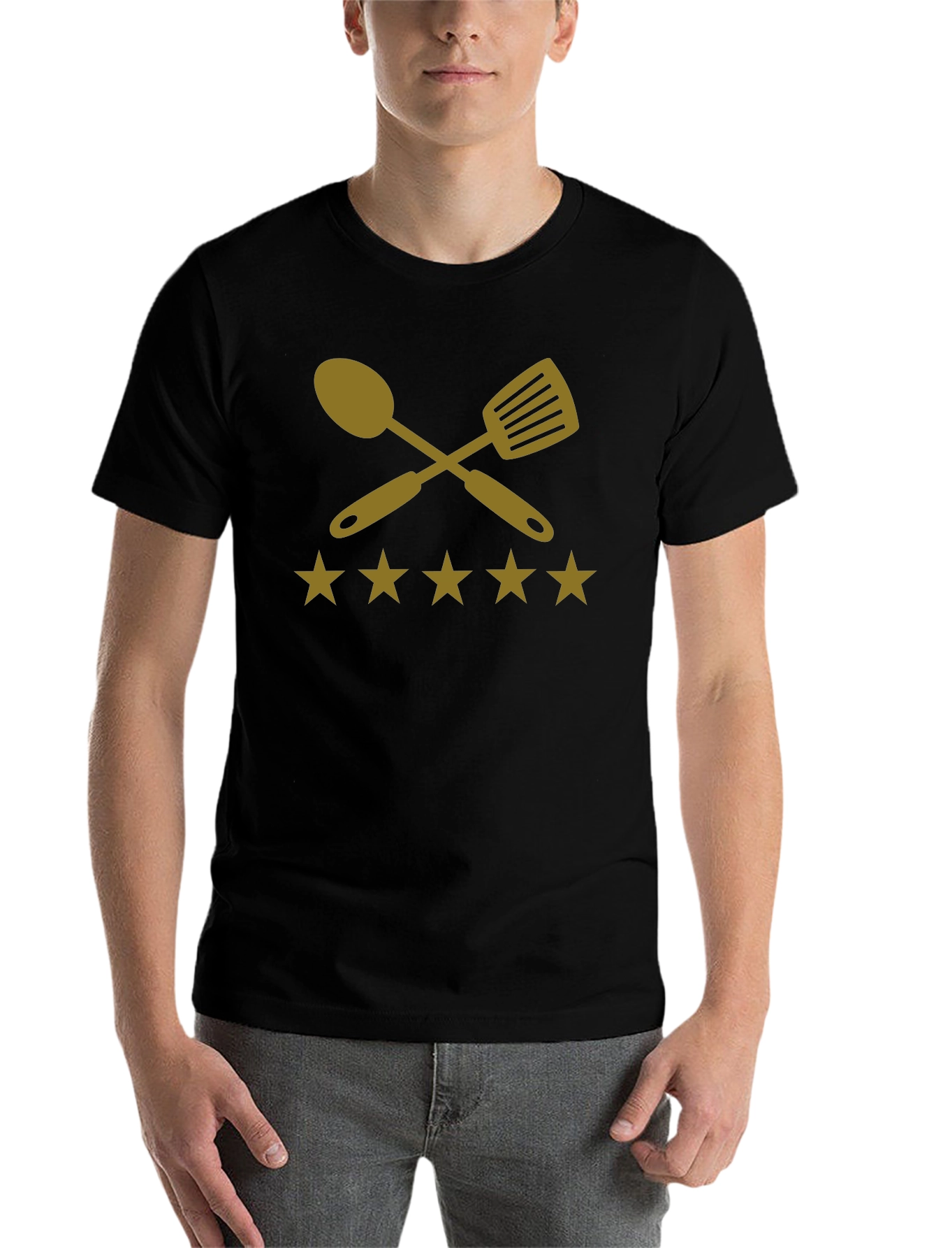 Black Chef's Rating T-Shirt - Premium Cotton Cookwear view 7