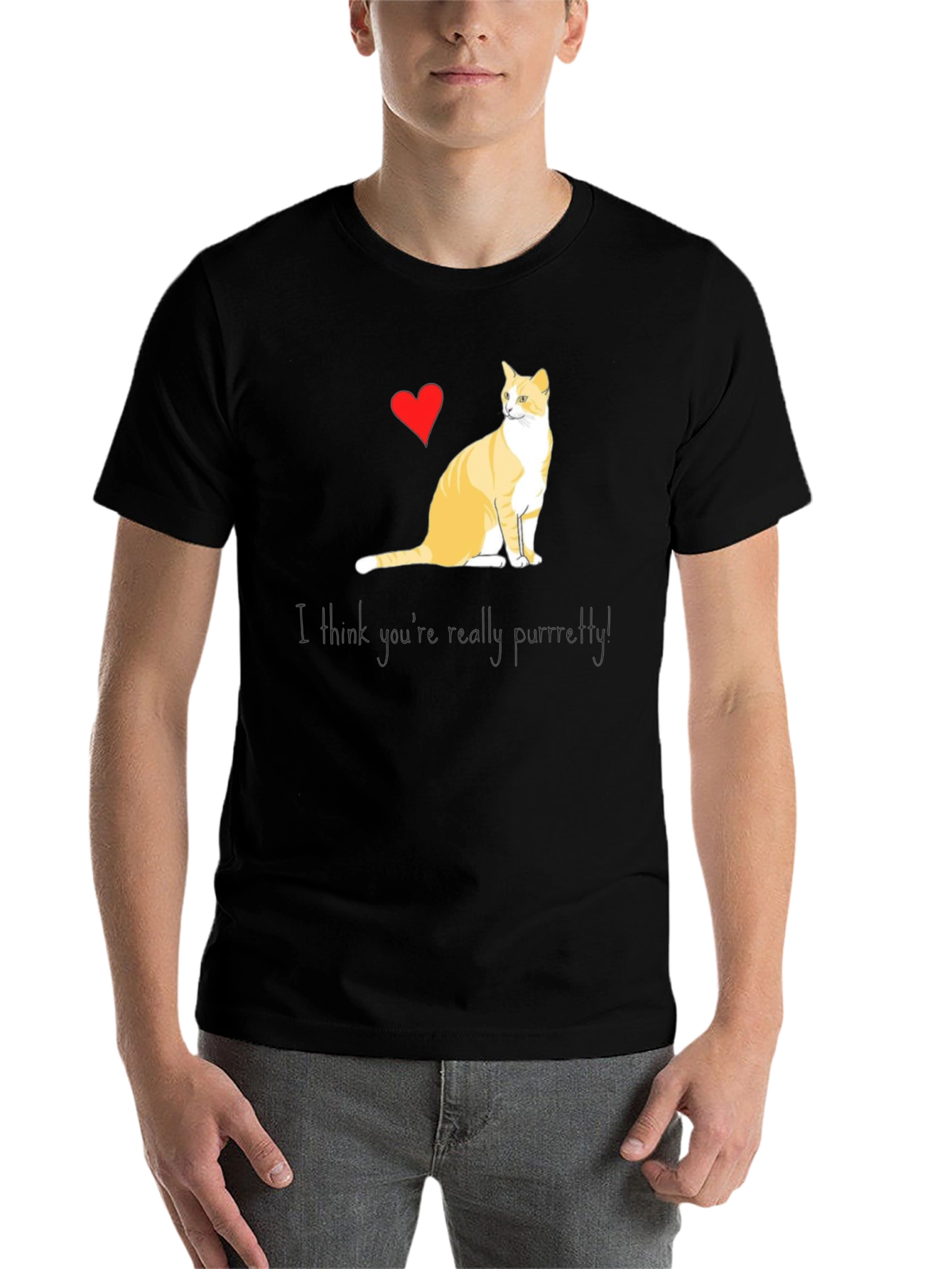 Black Purrfectly Pretty Cat Graphic T-Shirt view 7