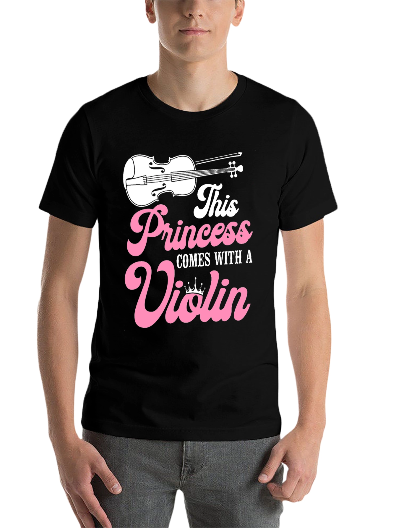 Black Princess Violin T-Shirt - Musician Girl Tee view 7