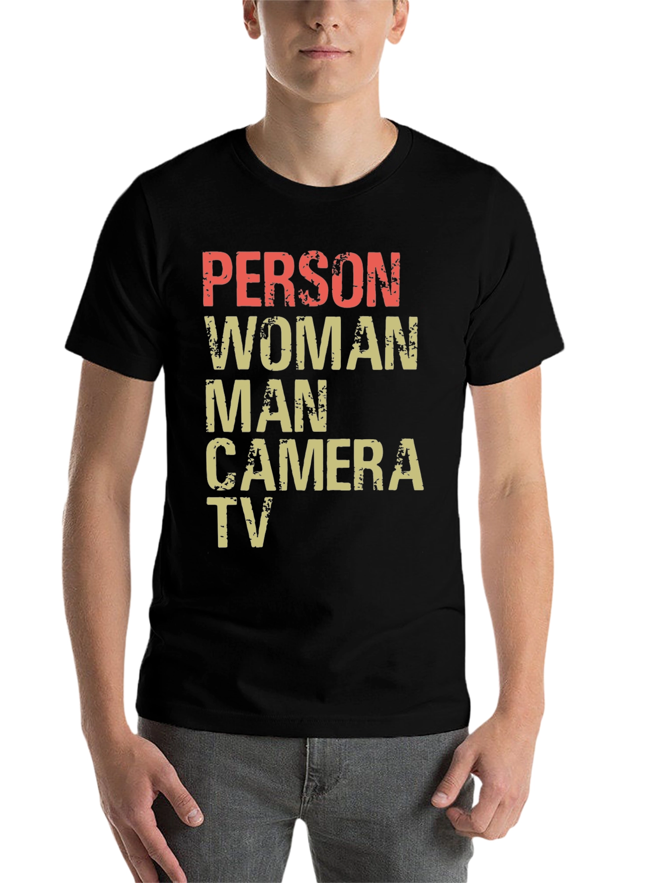 Black Person Woman Man Camera TV Men's T-Shirt view 7