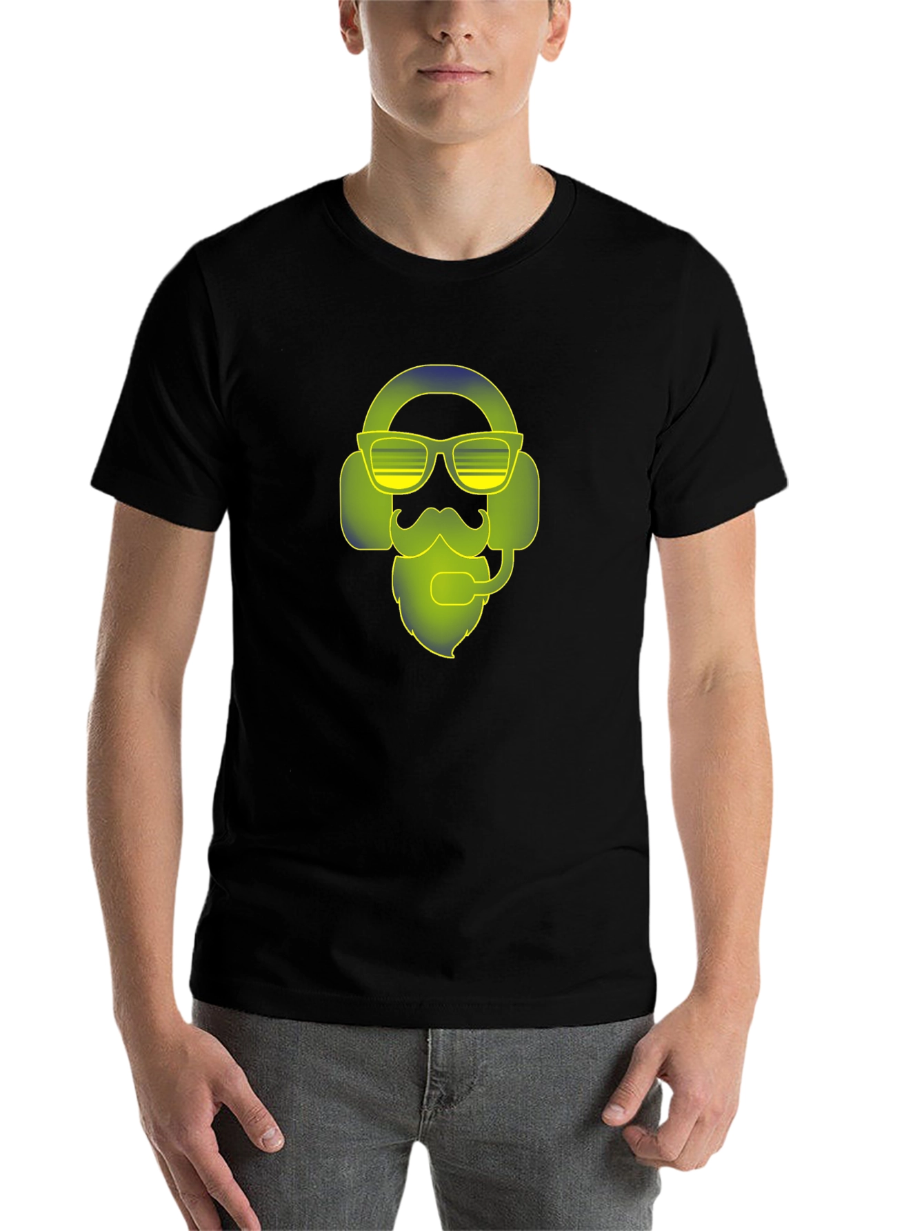 Black Gamer Beard T-Shirt - Cool Graphic Tee for Gaming Fans view 7