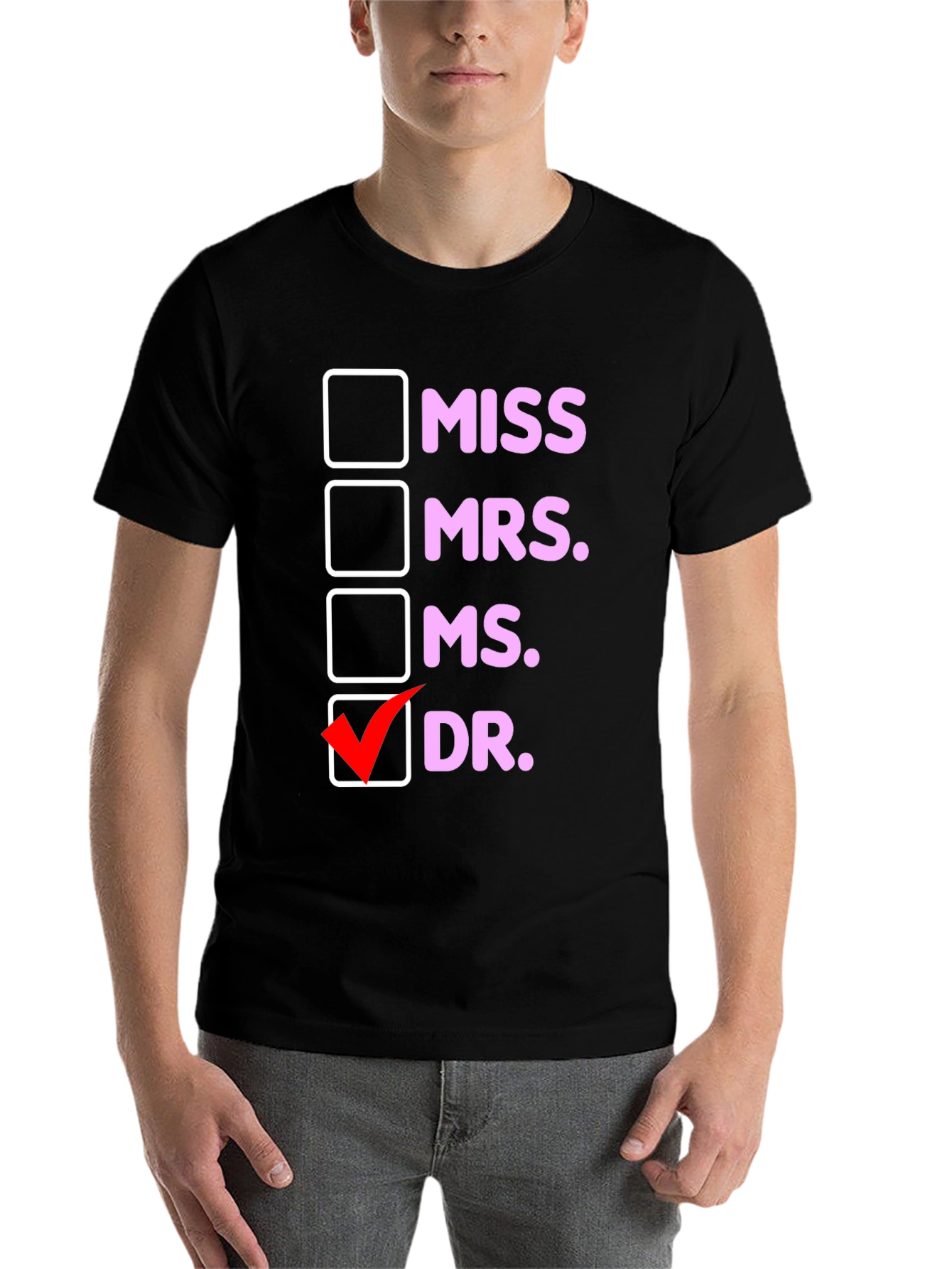Black Funny Doctor Women's T-Shirt - Title Choice view 7
