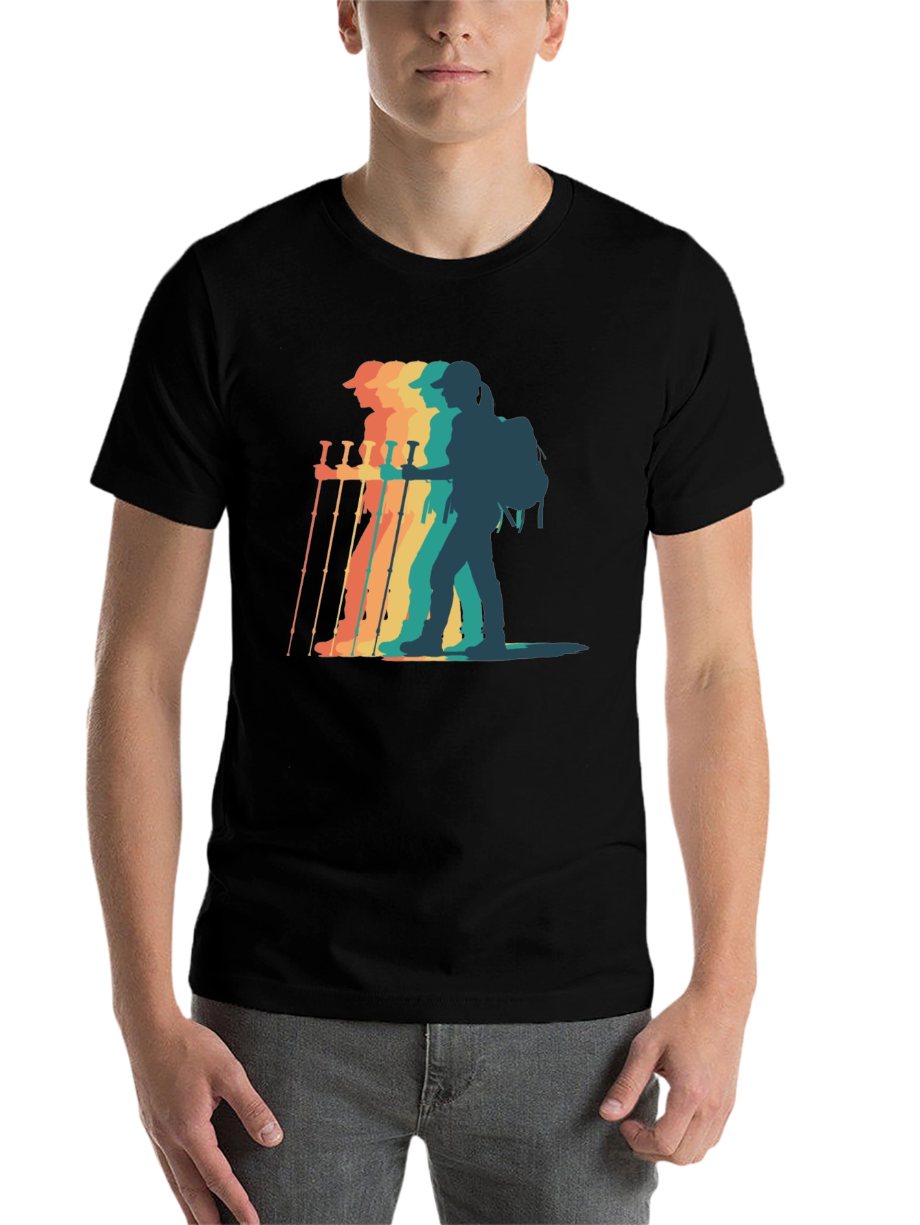 Black Retro Hiker Graphic T-Shirt - Adventure Ready! view 7
