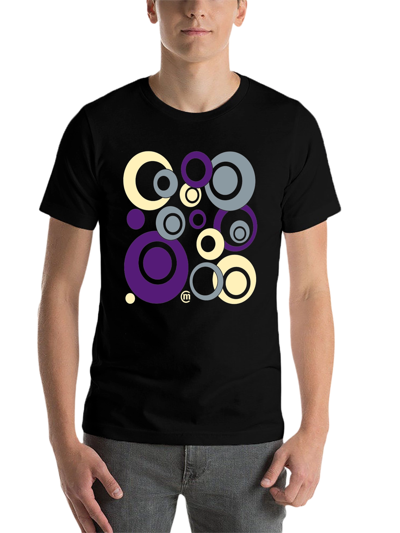 Black Retro Circle Graphic Tee - Black view 7