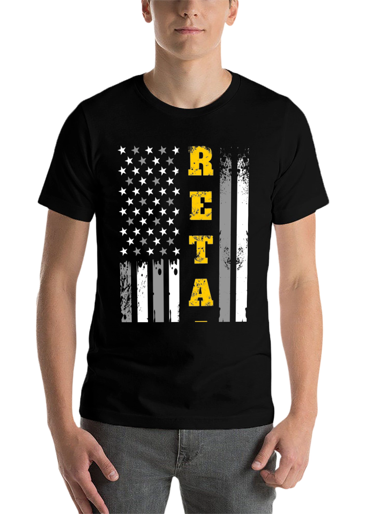 Black Patriotic RETA Graphic T-Shirt - Black view 7