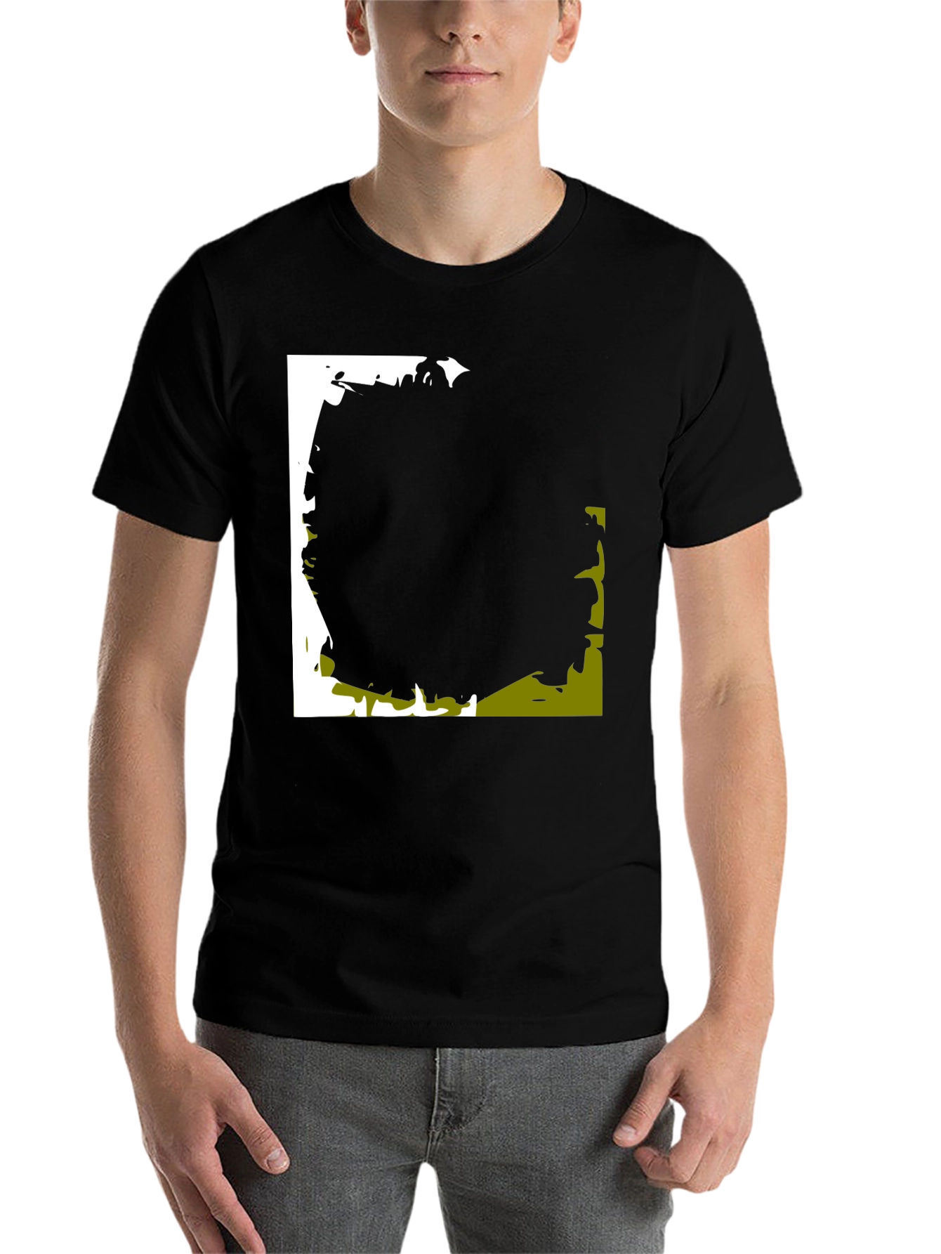 Black Abstract Graphic Black T-Shirt view 7