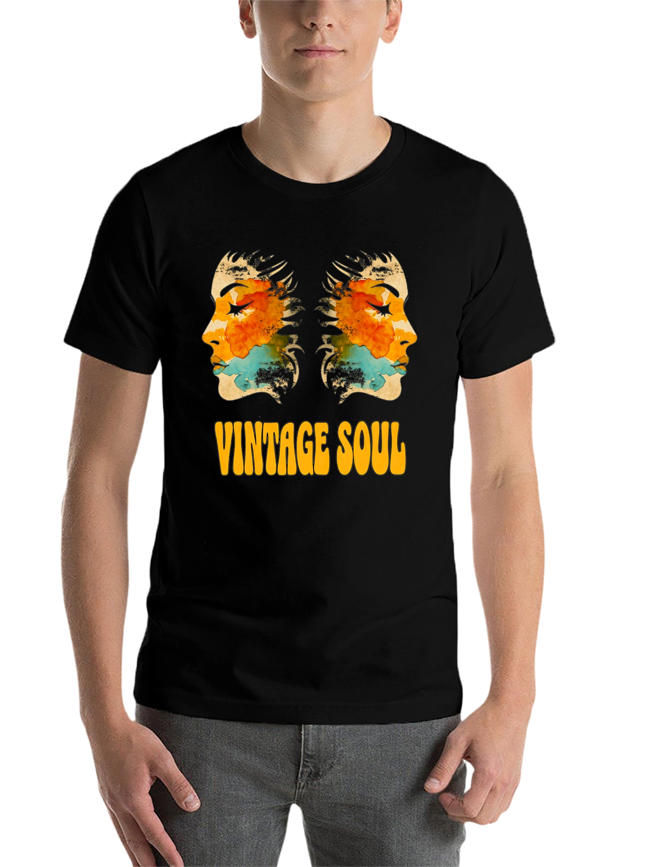 Black Vintage Soul Graphic Tee - Stylish Unisex T-Shirt view 7