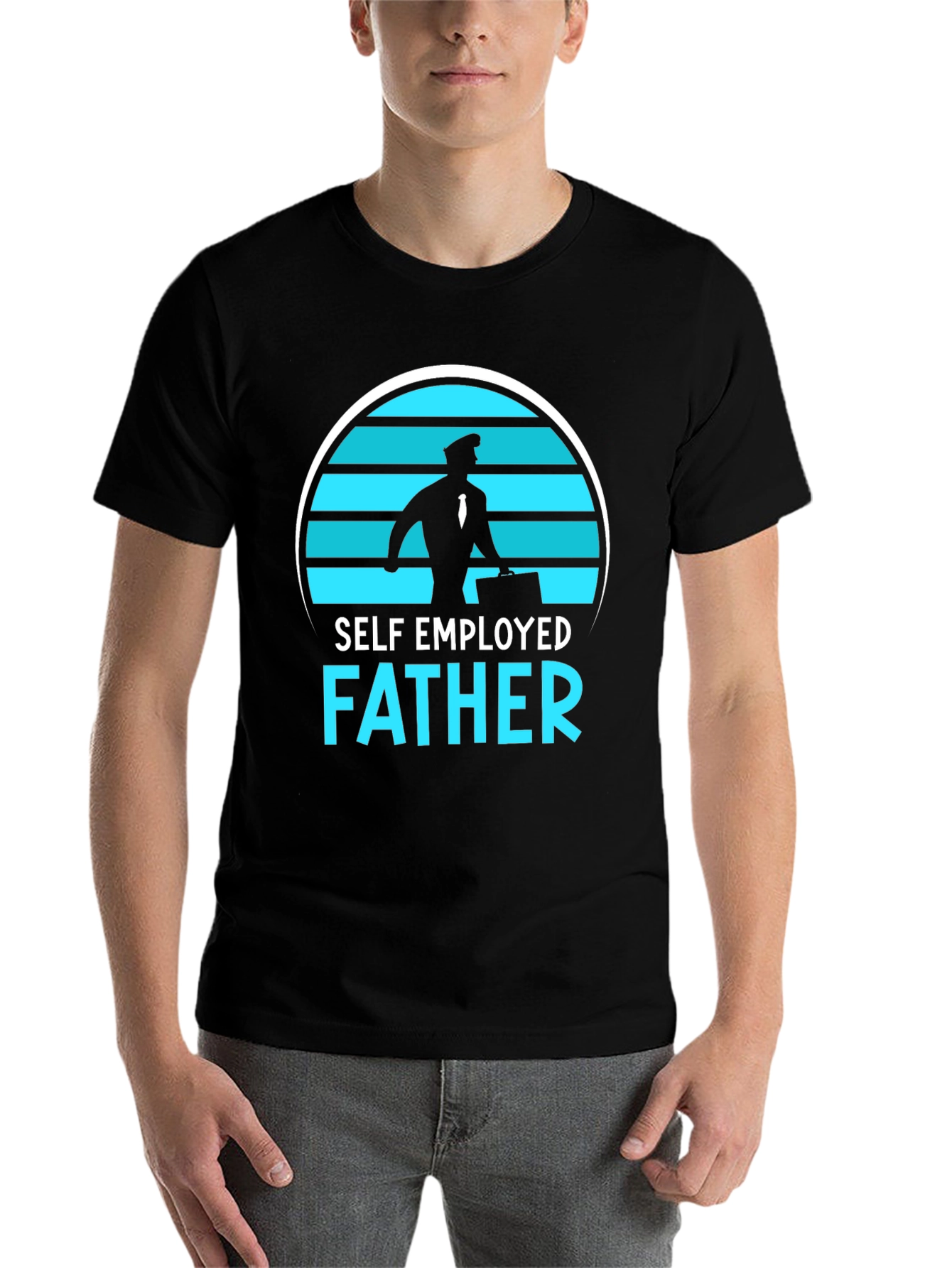 Black Self Employed Father Graphic T-Shirt view 7