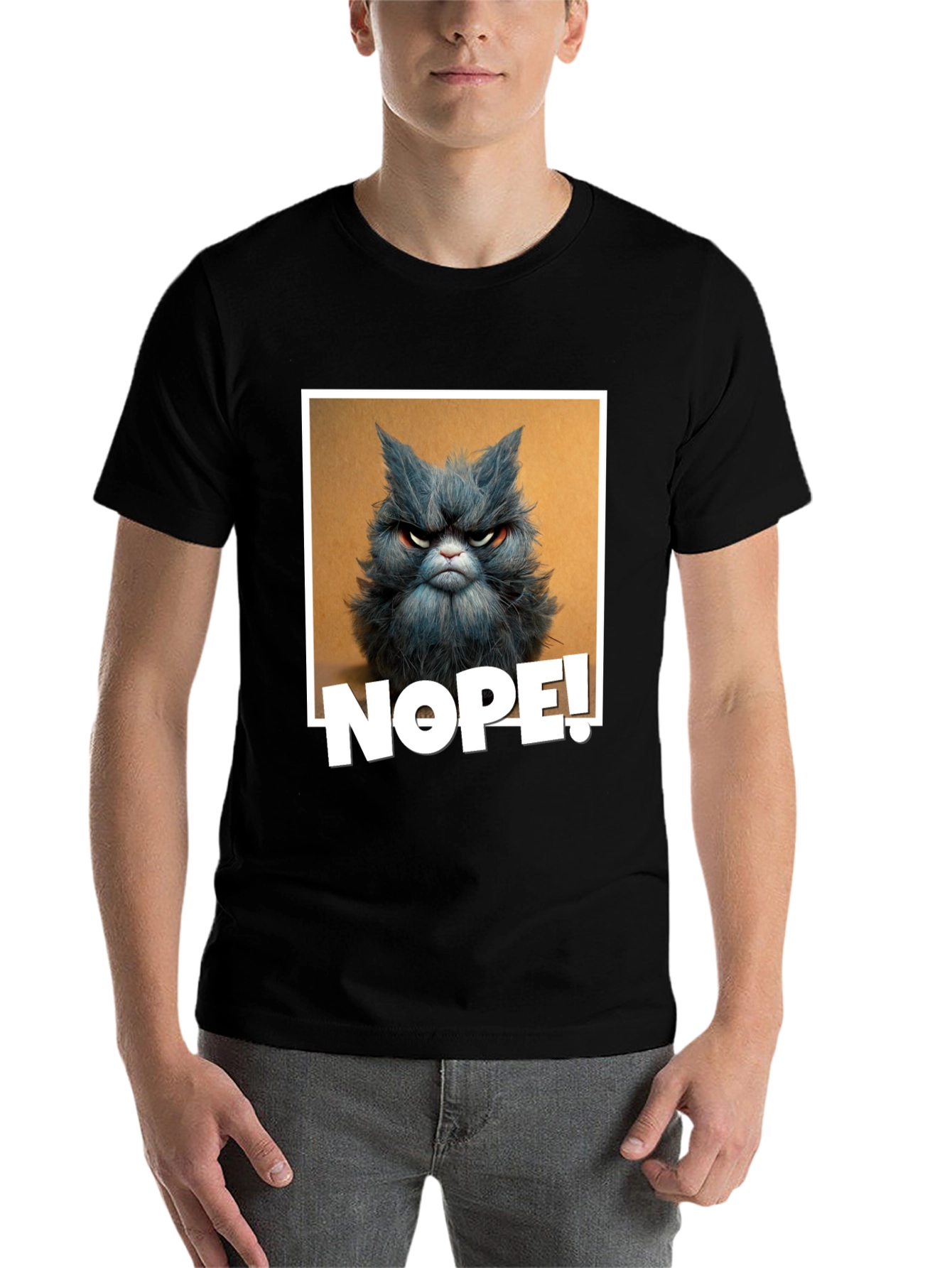 Black Grumpy Cat "NOPE!" Graphic Tee view 7