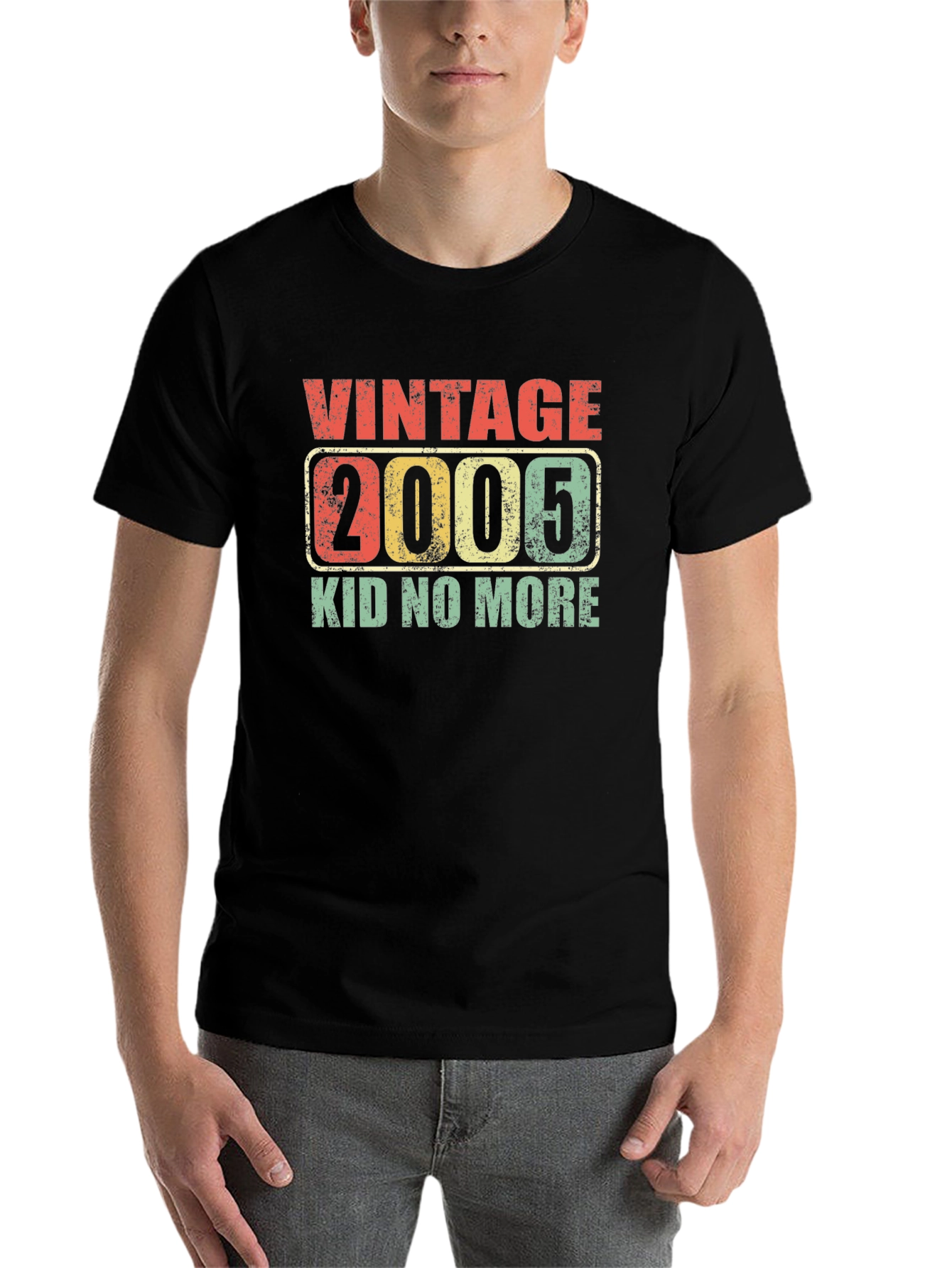 Black Vintage 2005 Birthday T-Shirt - Kid No More! view 7