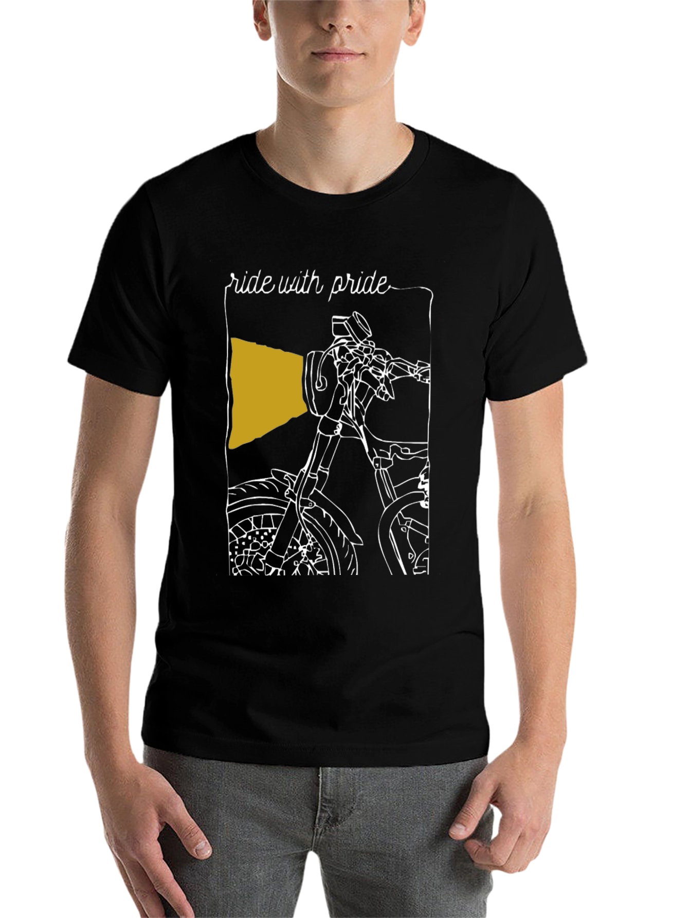 Black Ride with Pride T-Shirt - Motorcycle Design view 7