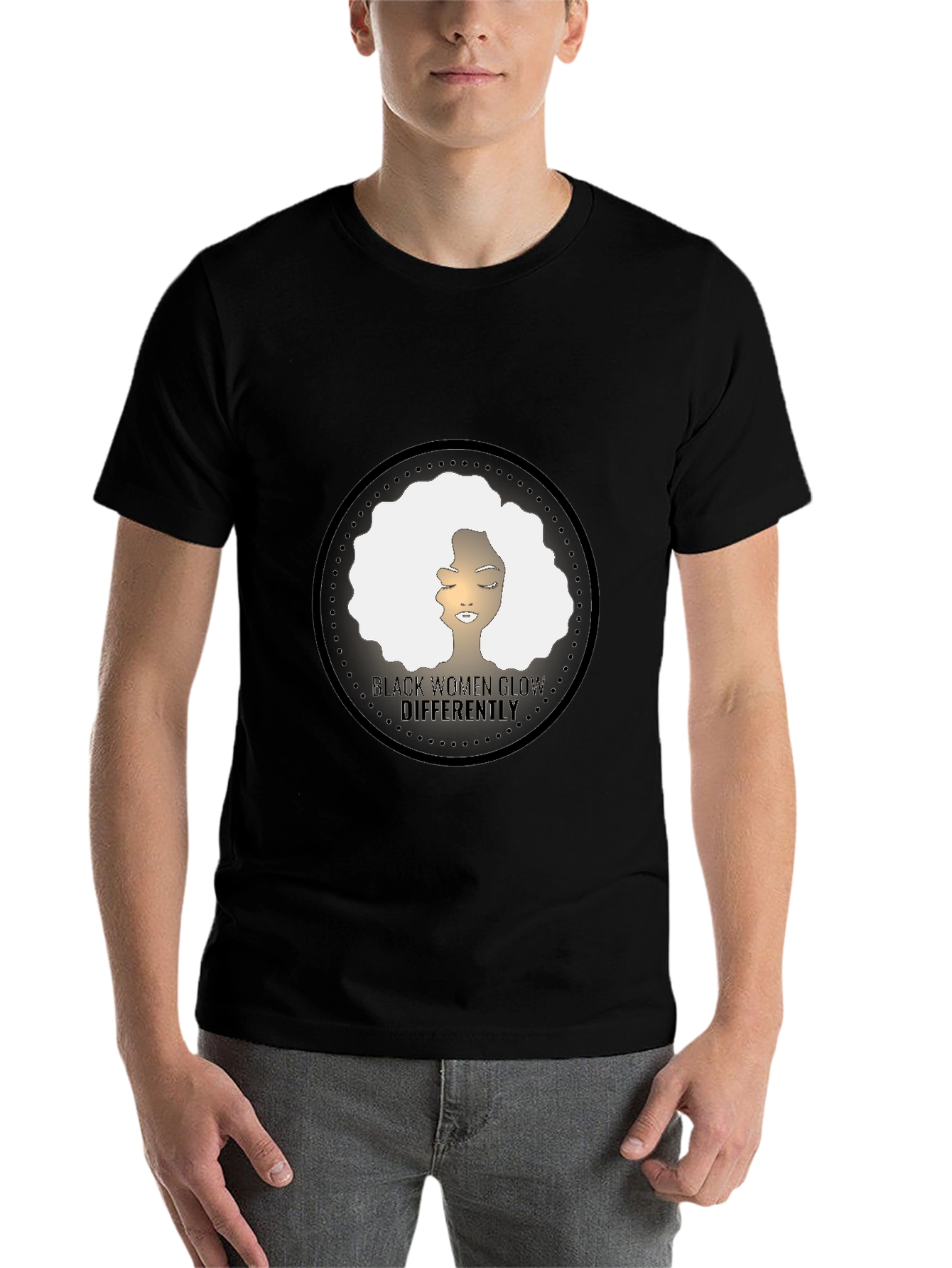 Black Black Women Glow Differently Graphic Tee view 7