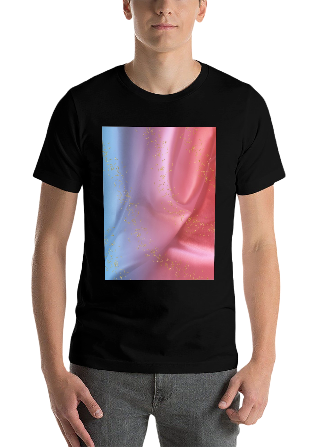 Black Silk Gradient T-Shirt view 7