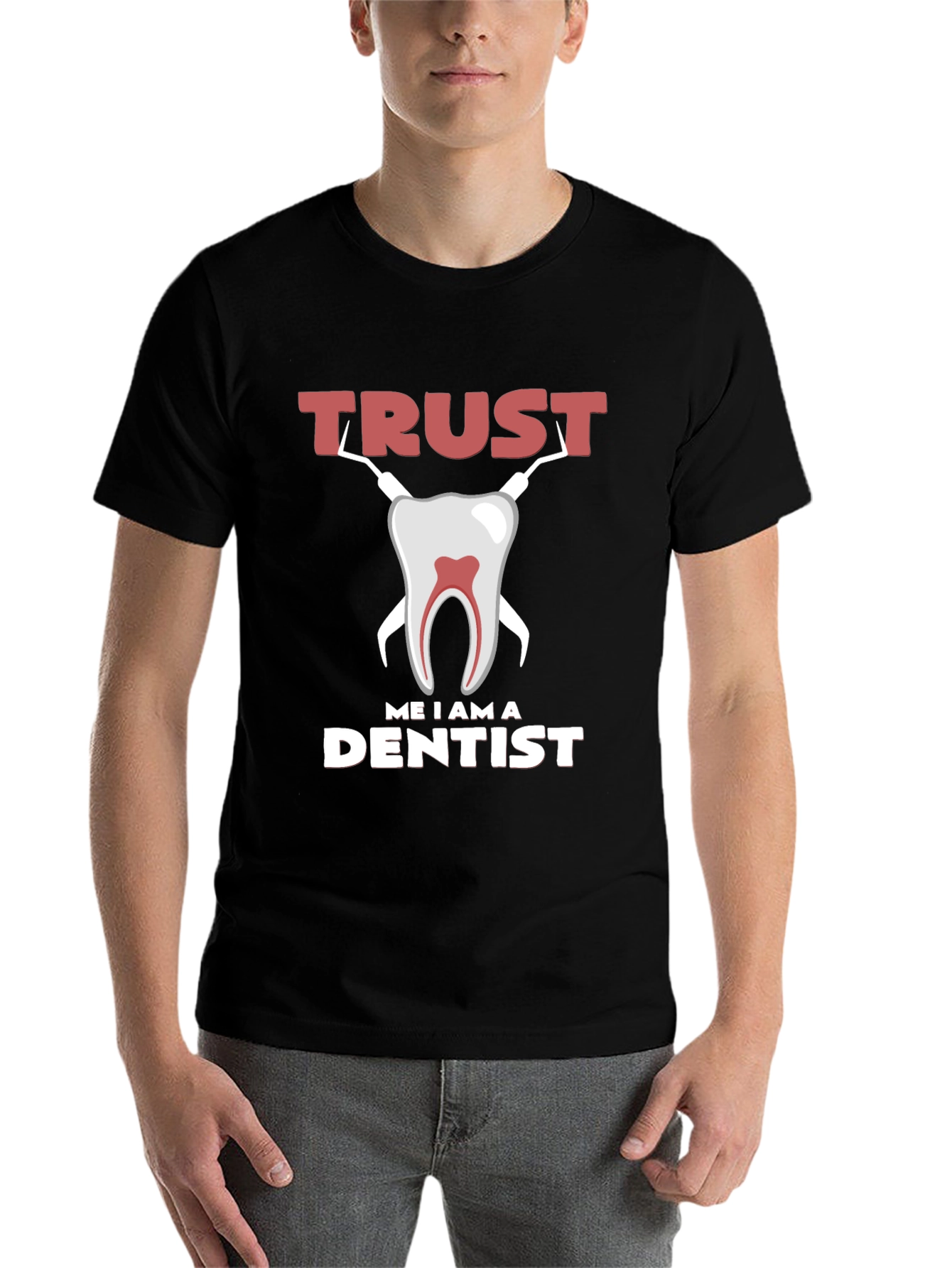 Black Trust Me I am a Dentist Graphic Tee view 7