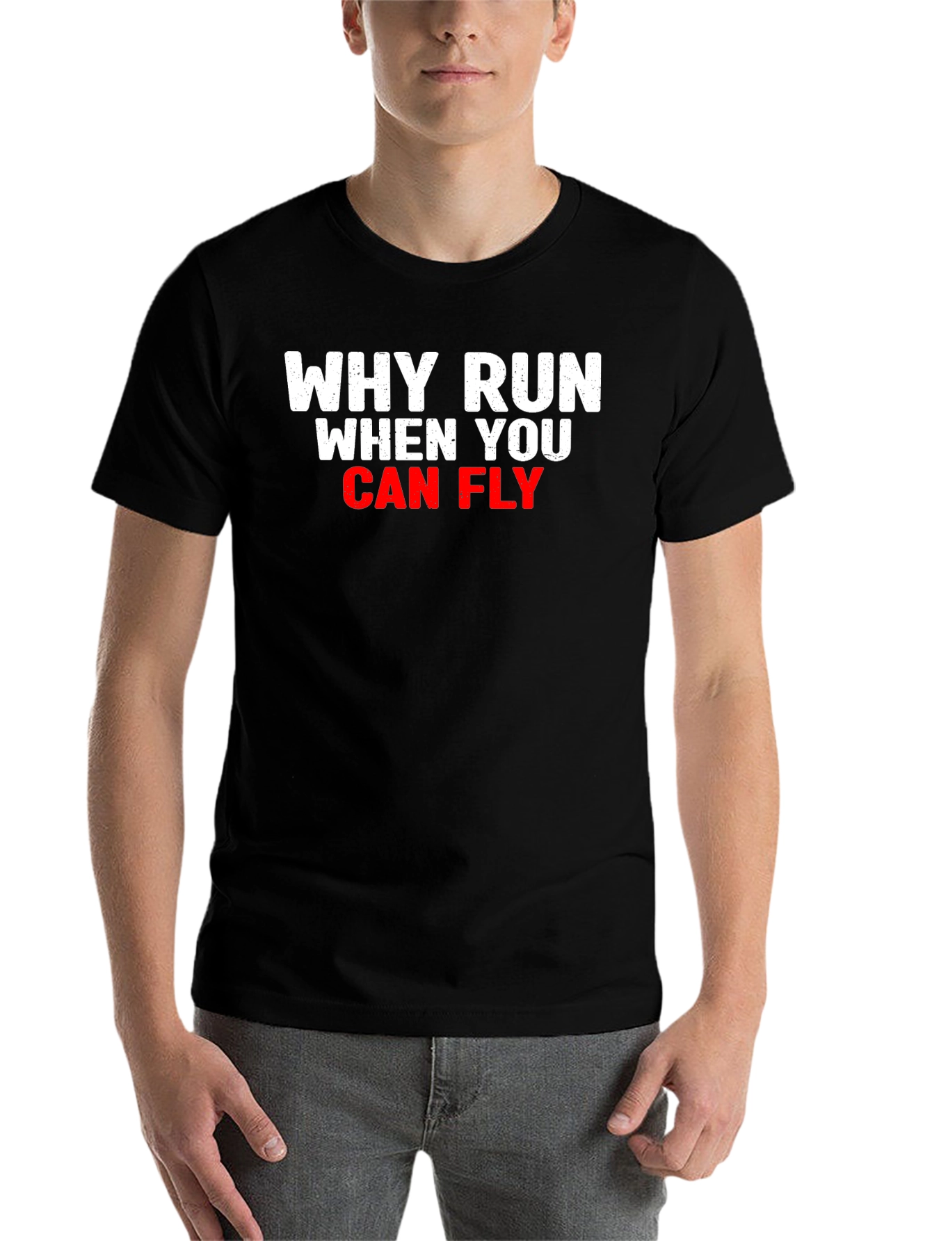 Black Why Run When You Can Fly T-Shirt view 7
