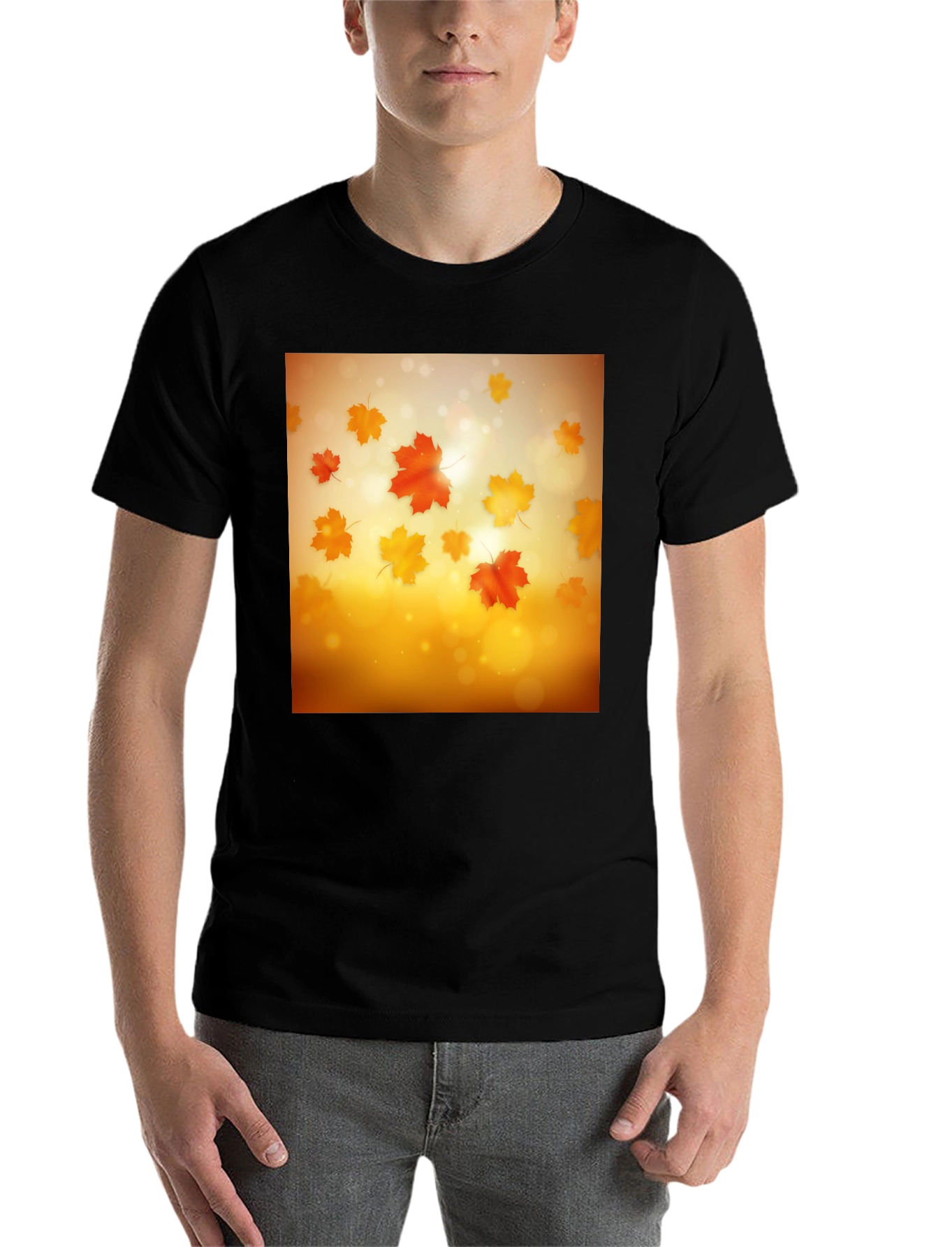 Black Autumn Leaves T-Shirt - Seasonal Style view 7