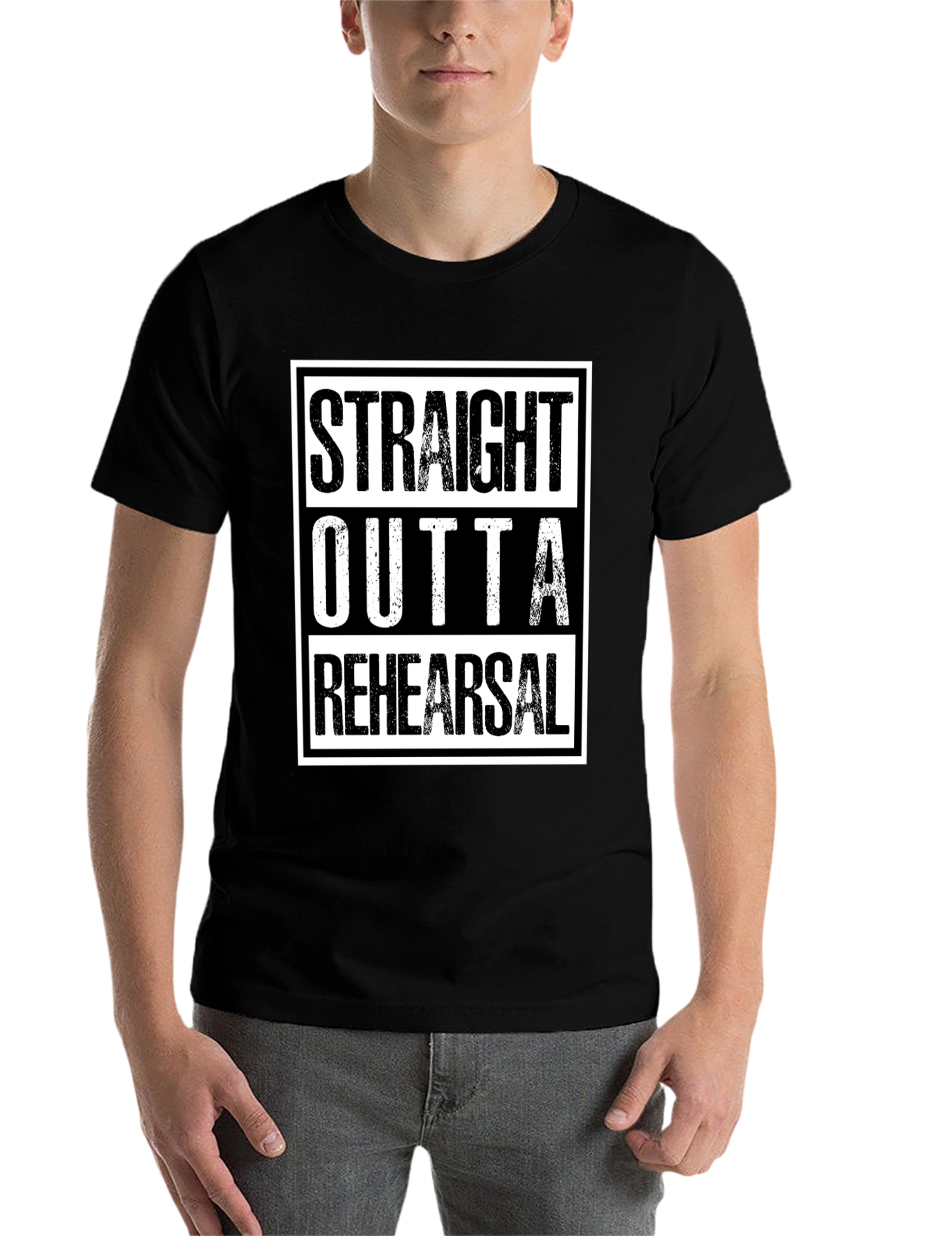 Black Straight Outta Rehearsal Graphic Tee view 7