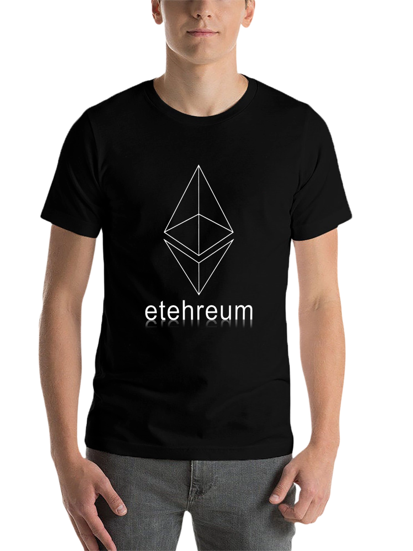 Black Ethereum Logo Black T-Shirt - Crypto Fashion view 7